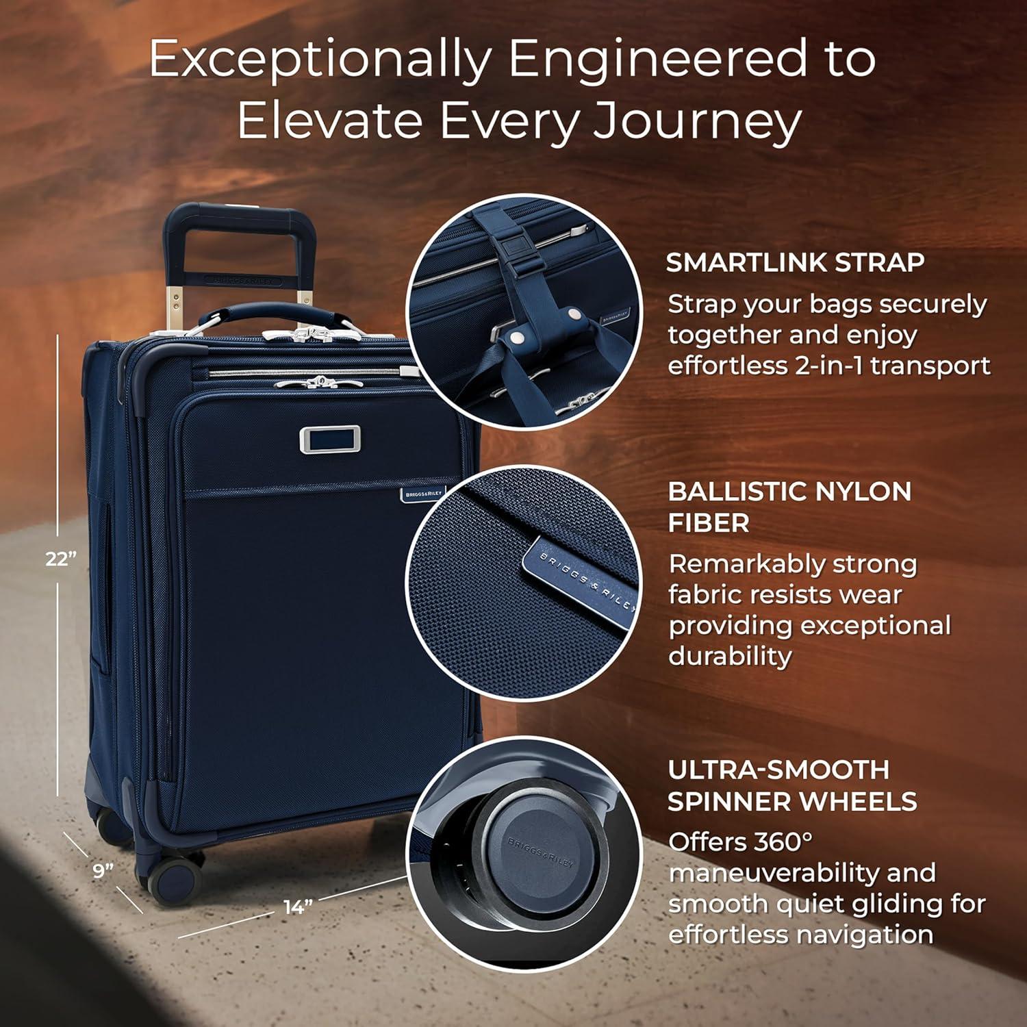 Maleta de Mano Expandible Briggs & Riley 22" Marino