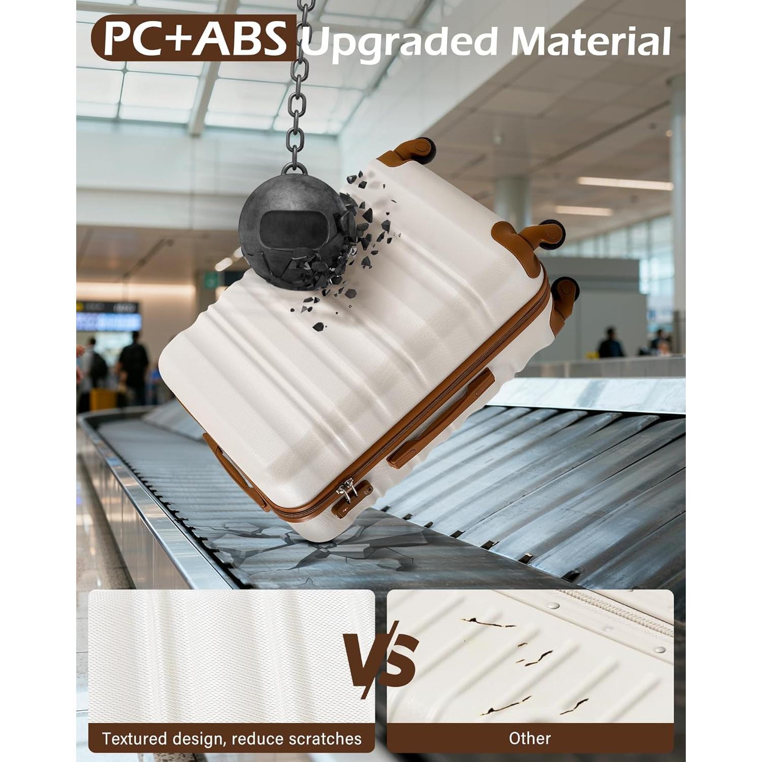 Set de Maletas de 6 Piezas Long Vacation Beige-Marrón