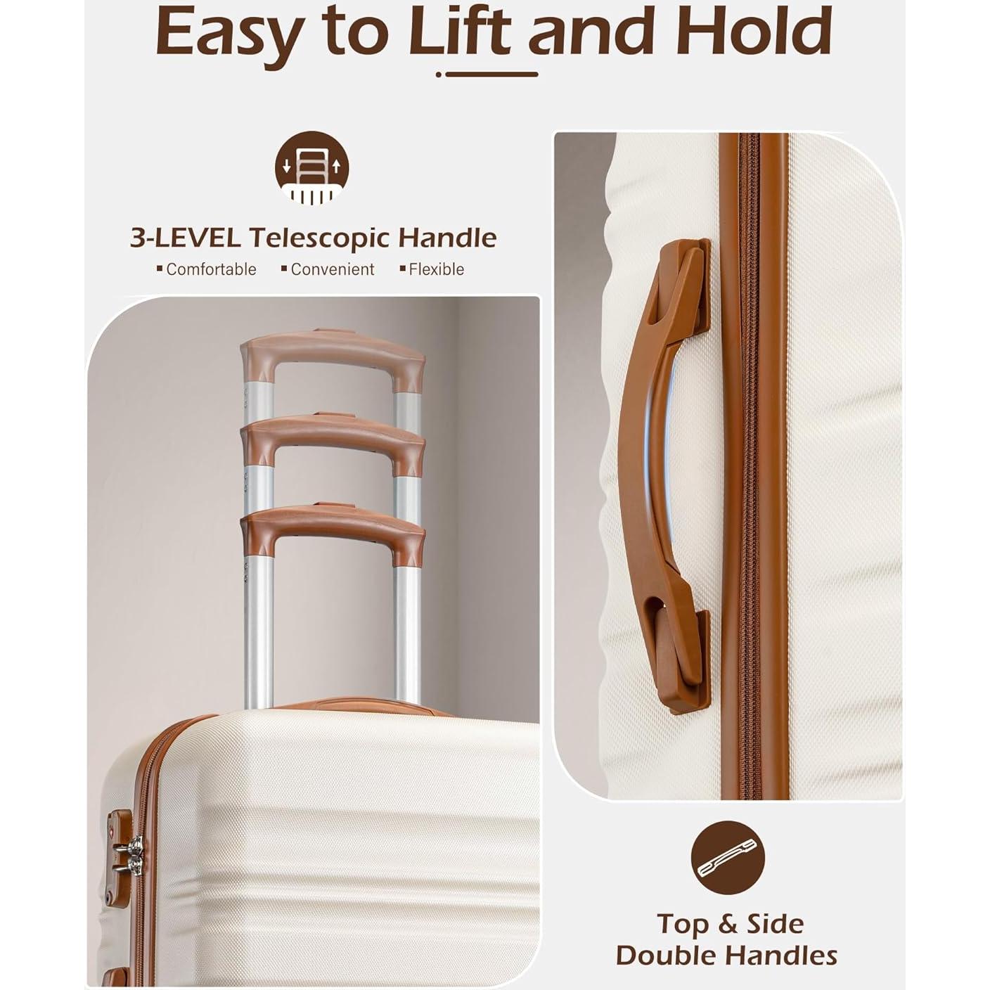 Set de Maletas de 6 Piezas Long Vacation Beige-Marrón