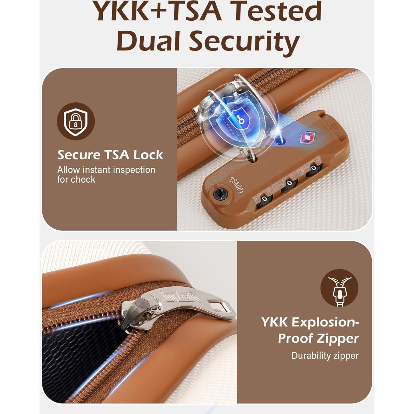 Set de Maletas de 6 Piezas Long Vacation Beige-Marrón