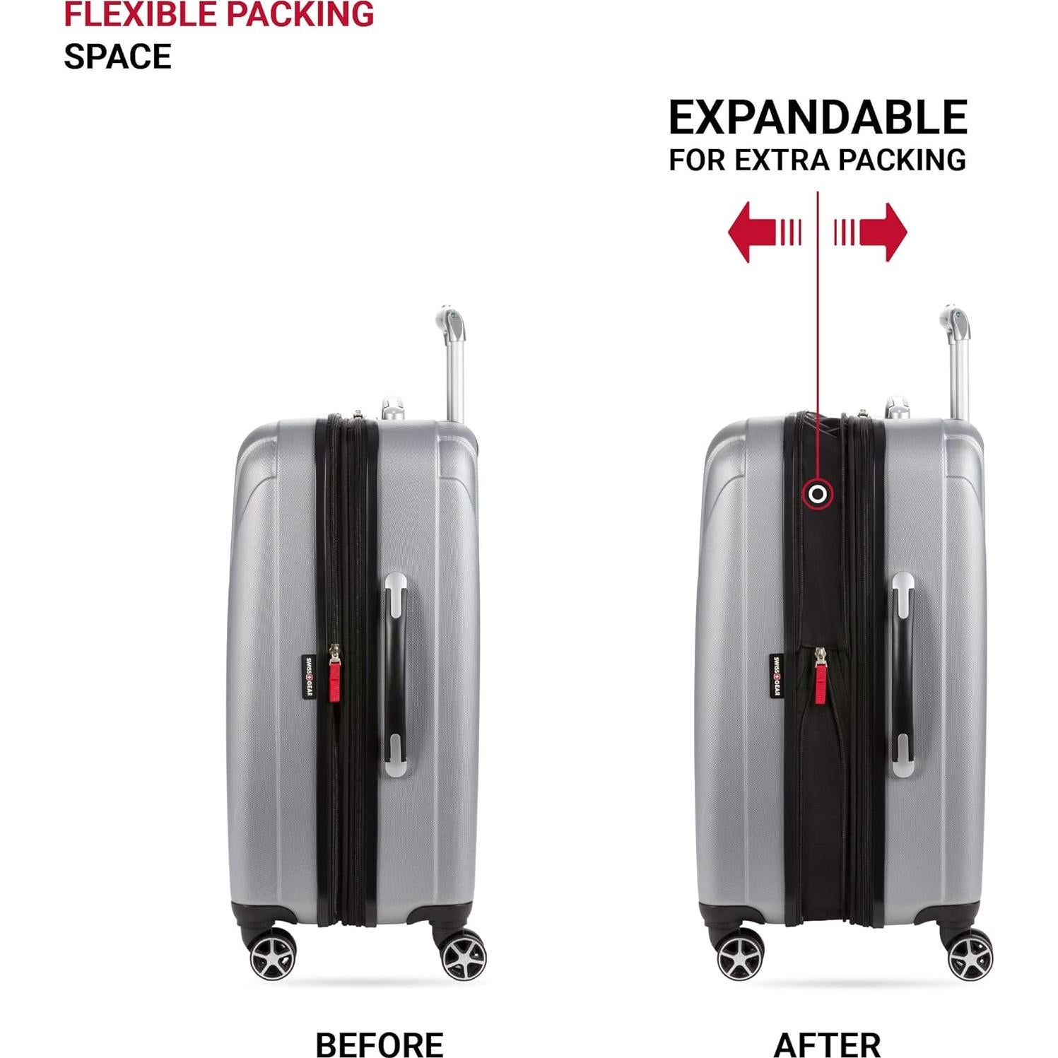 Equipaje Duro Expandible SwissGear 7585 58.4x40.6x27.9 cm Plata