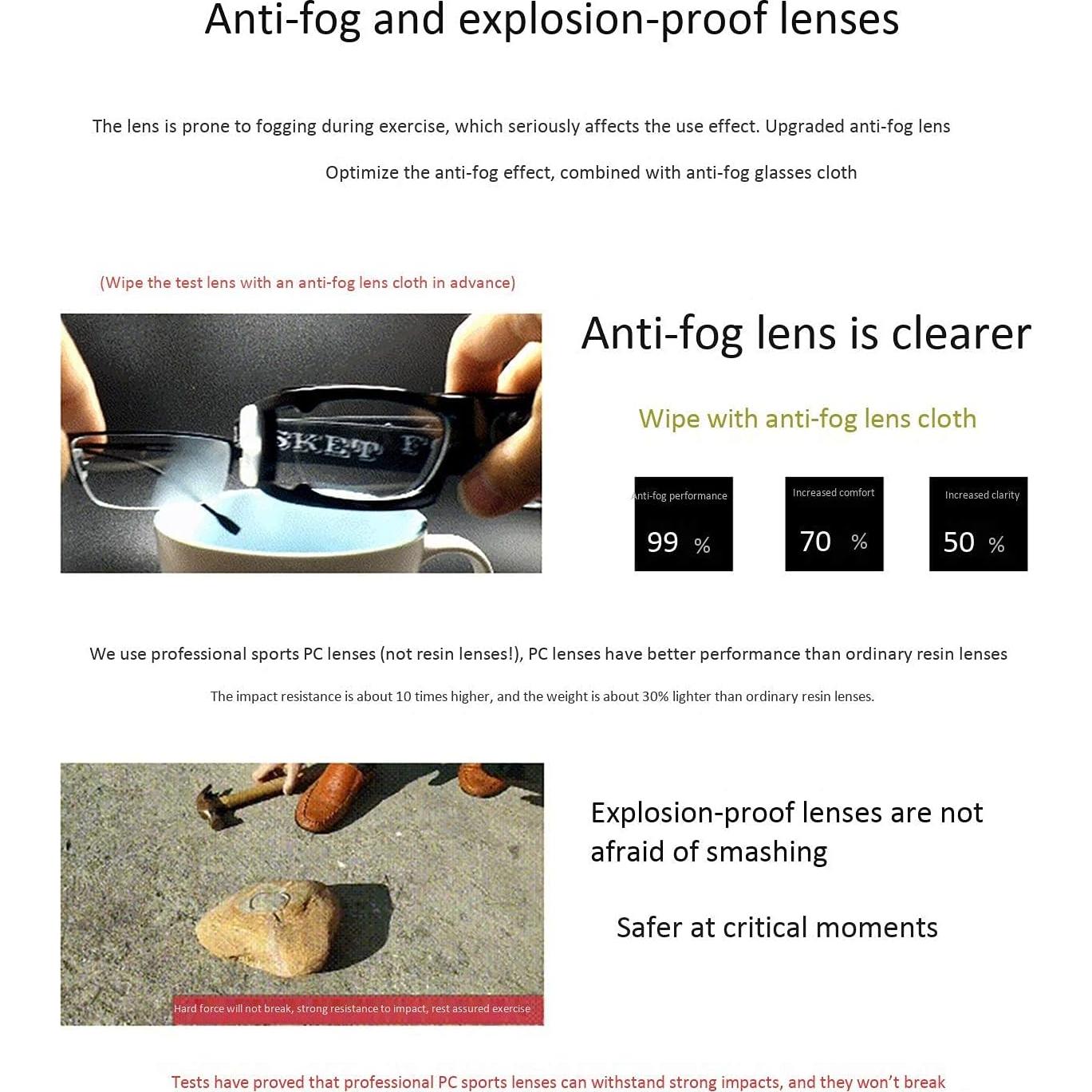 Gafas deportivas SooGree 8012 anti-vaho para baloncesto