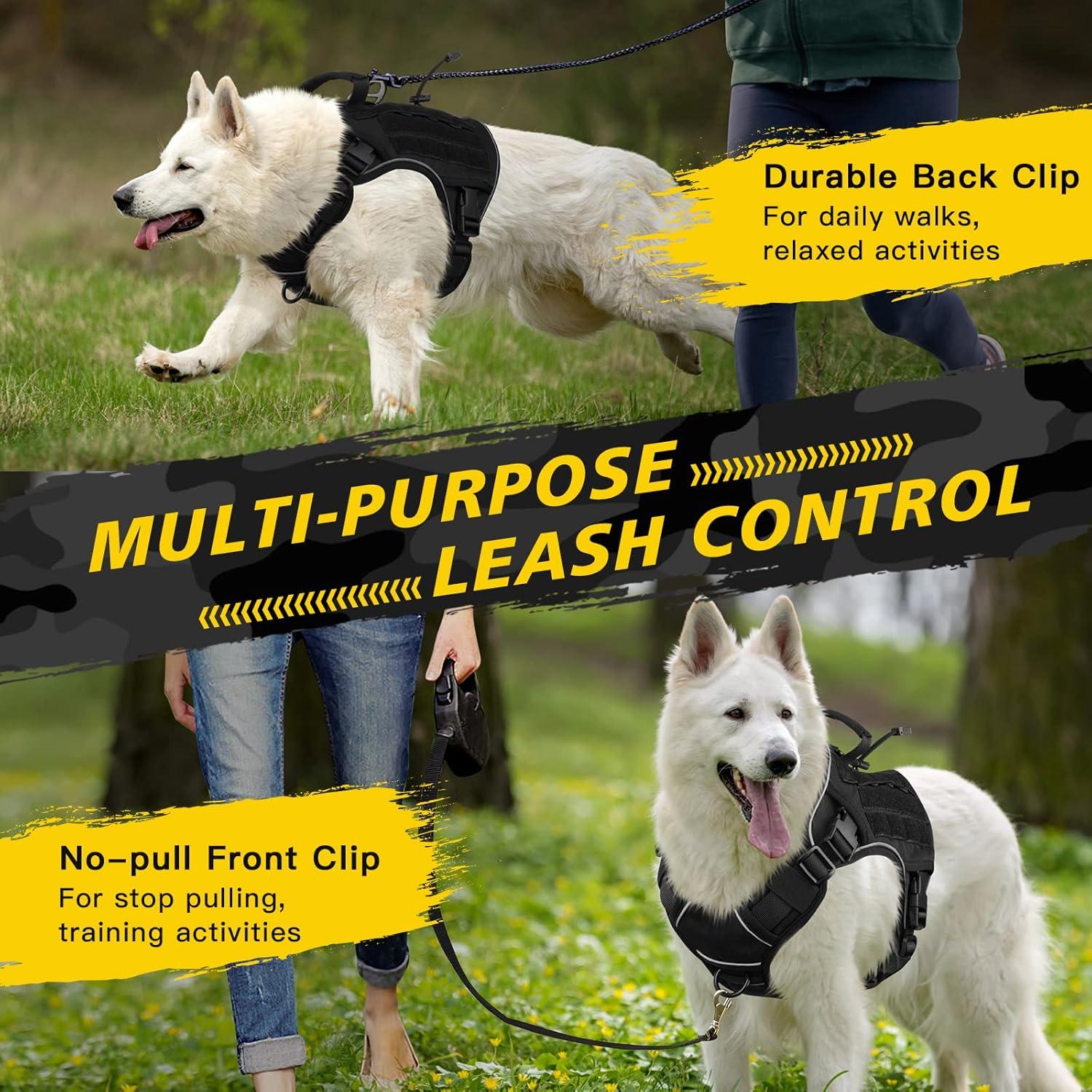 Arnés Táctico WINGOIN Negro para Perros Grandes Ajustable