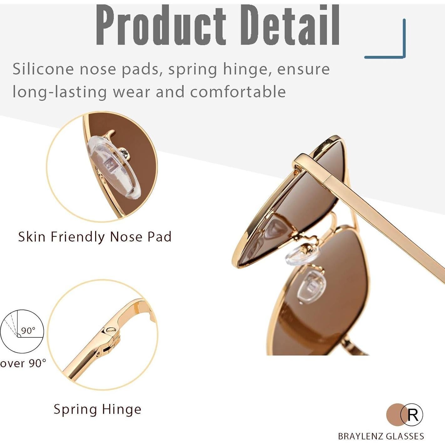 Gafas de sol aviador Braylenz polarizadas UV 100% unisex