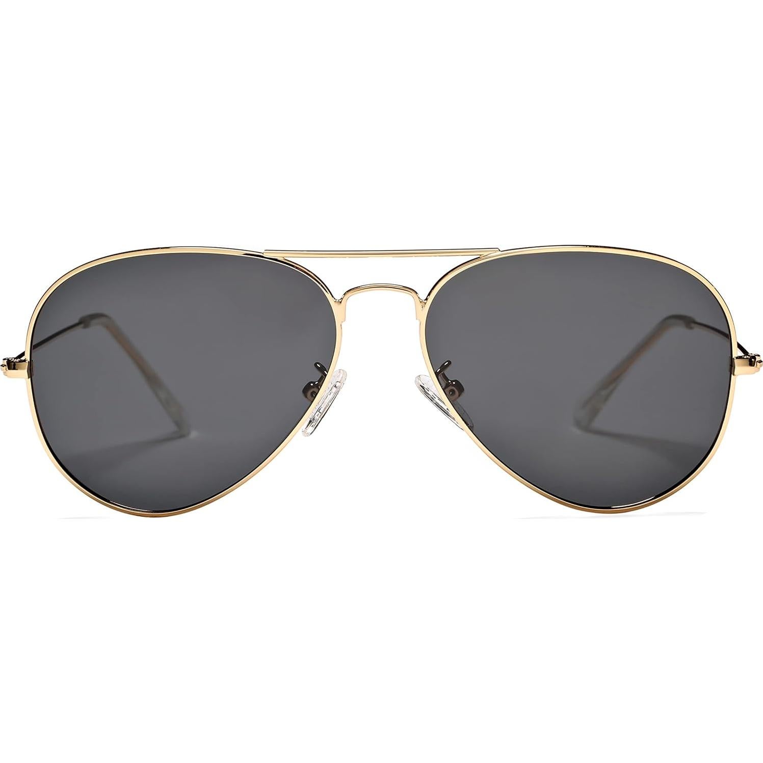 Gafas de sol aviador Braylenz polarizadas UV 100% gris dorado