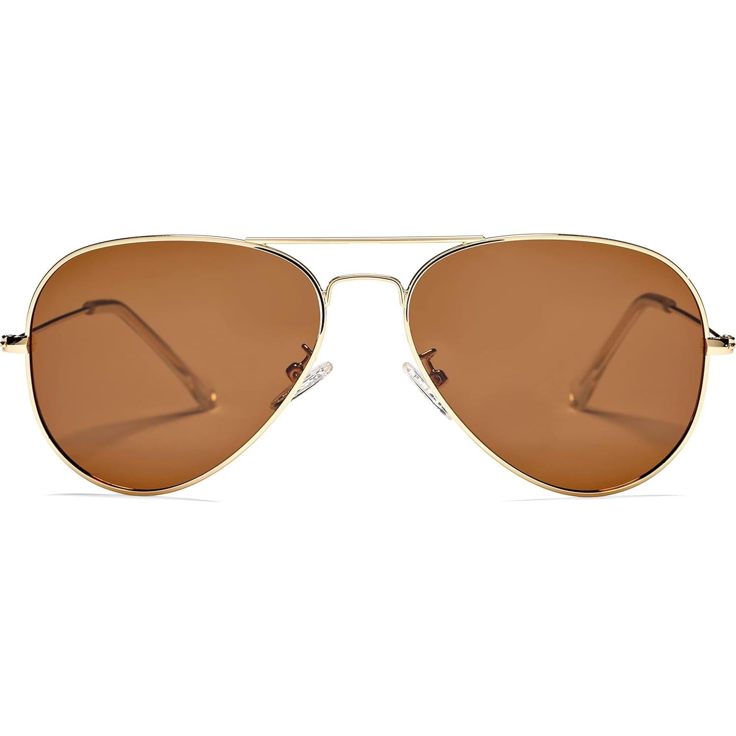 Gafas de sol aviador Braylenz polarizadas UV 100% doradas