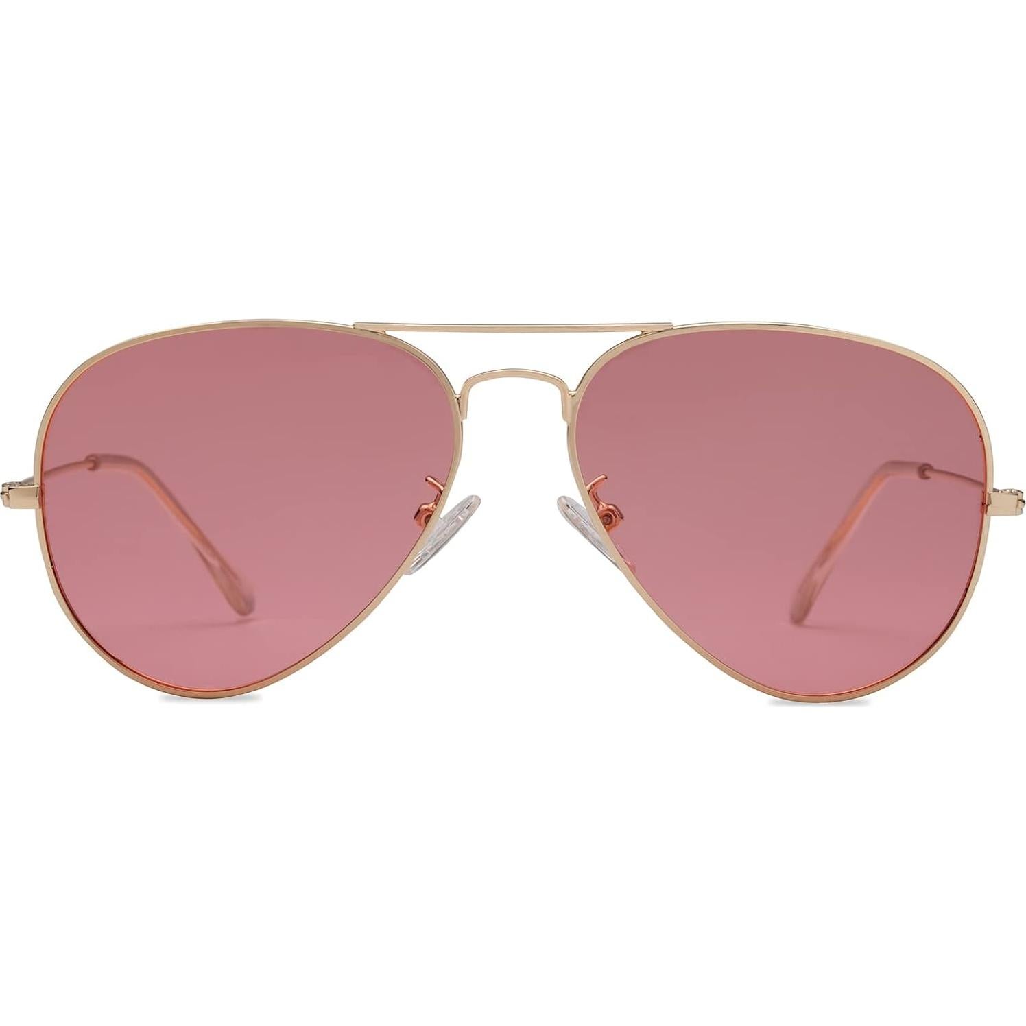 Gafas de sol polarizadas Braylenz oro/lente rosa UV 100%