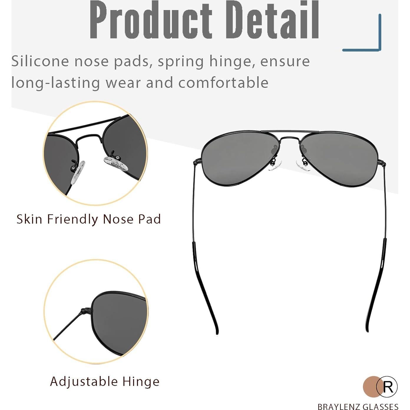 Gafas de sol polarizadas Braylenz oro/lente rosa UV 100%