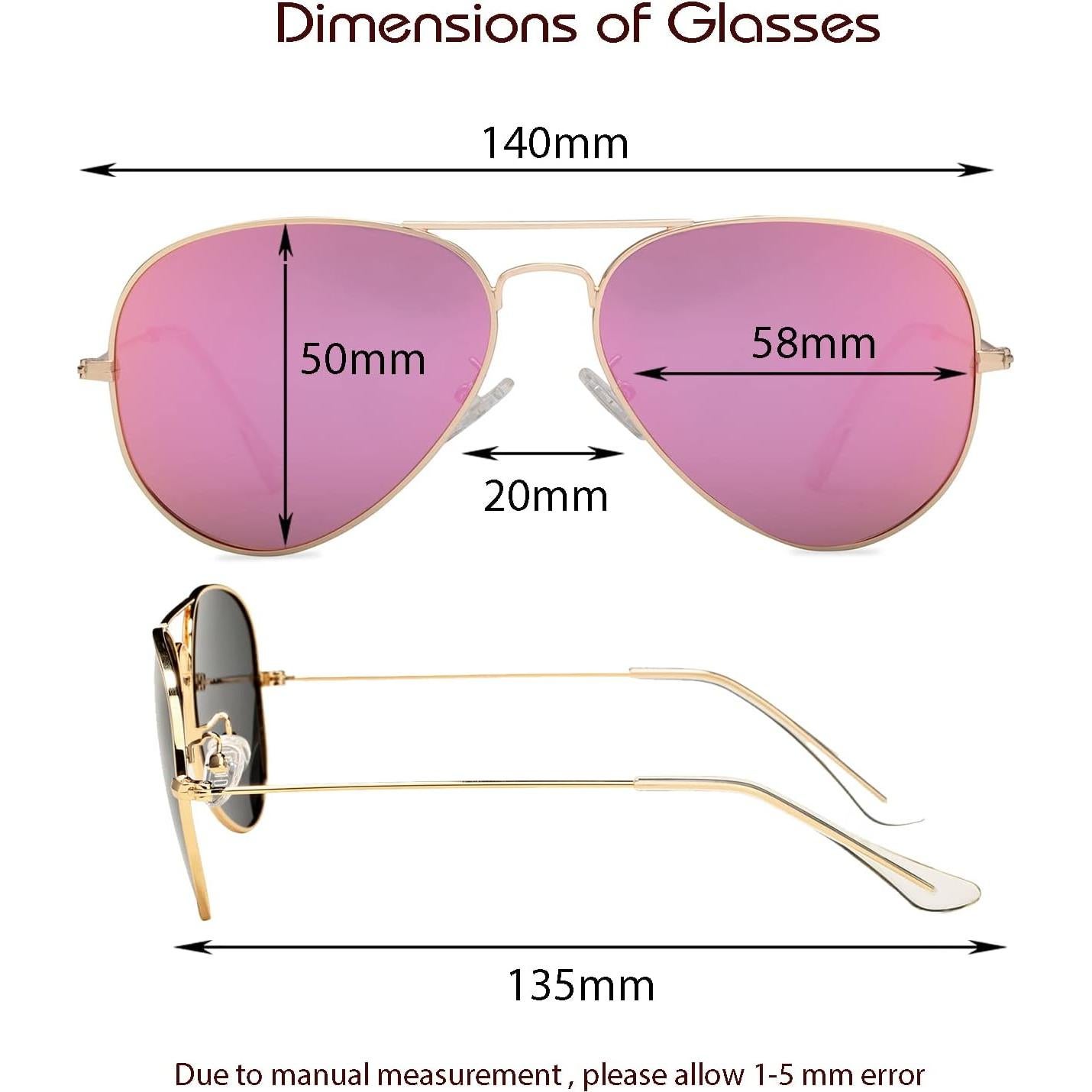 Gafas de sol aviador Braylenz polarizadas UV 100% oro púrpura