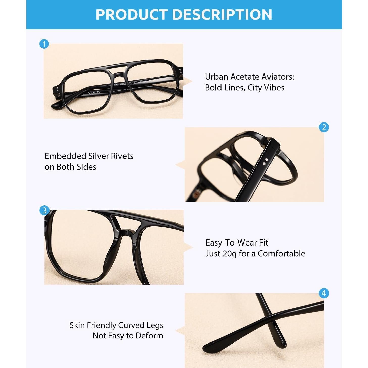 Gafas Firmoo Aviador Bloqueadoras de Luz Azul para Mujer