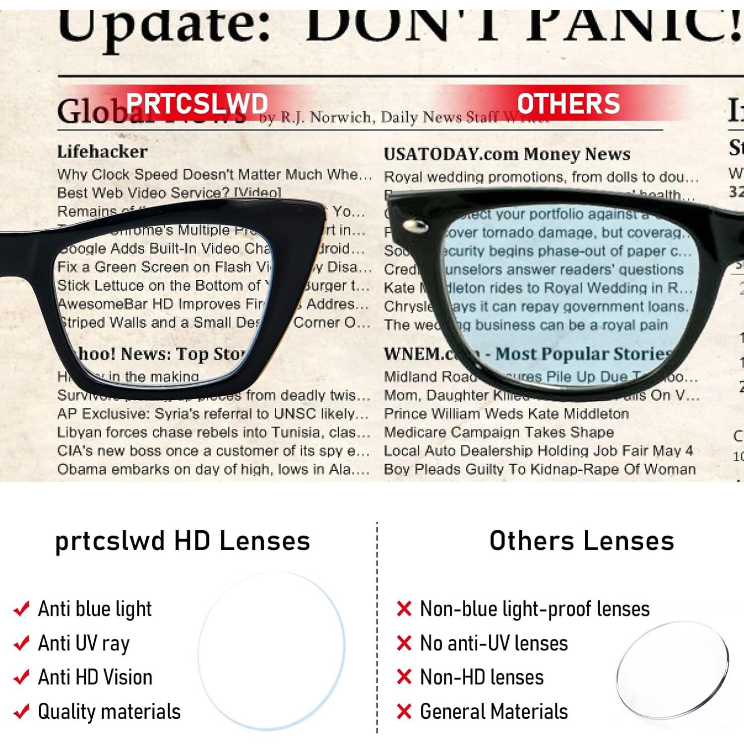 3 Paquete Gafas de Lectura HONGFA Gato Ojo Bloqueo Luz Azul