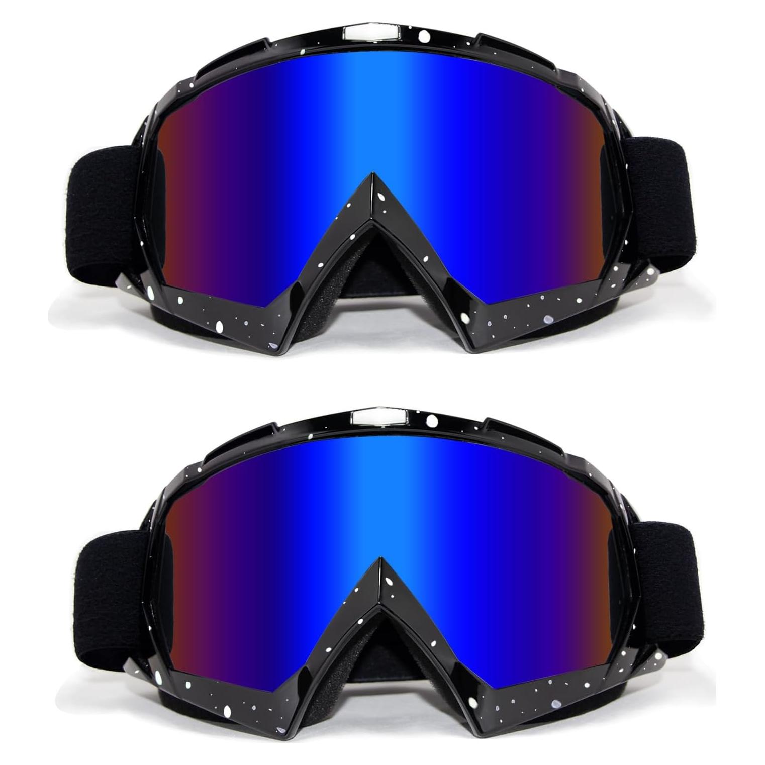 Gafas de Motocross ZukMi Negro Lente Plateada Ajustables