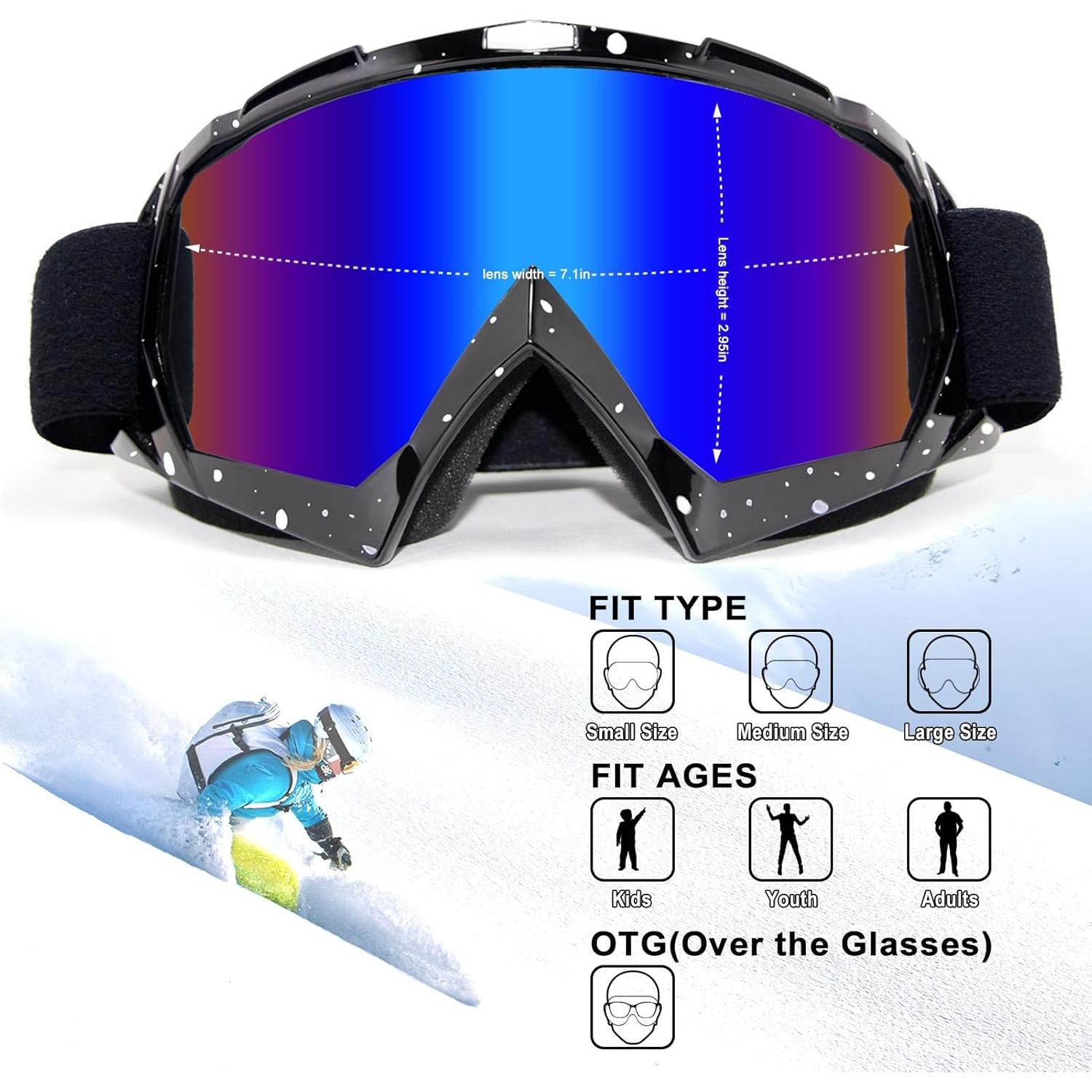 Gafas de Motocross ZukMi Negro Lente Plateada Ajustables