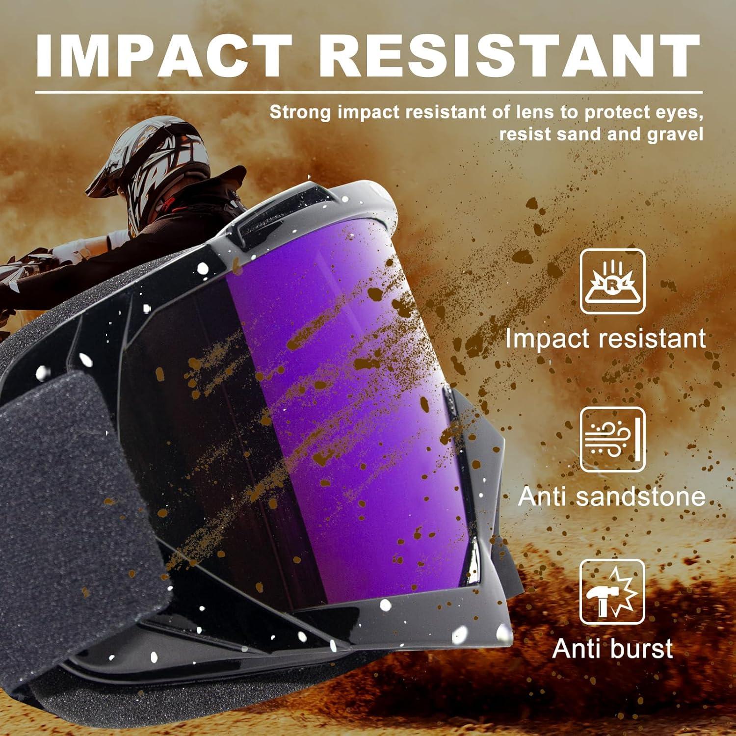 Gafas de Motocross ZukMi Negro Lente Plateada Ajustables