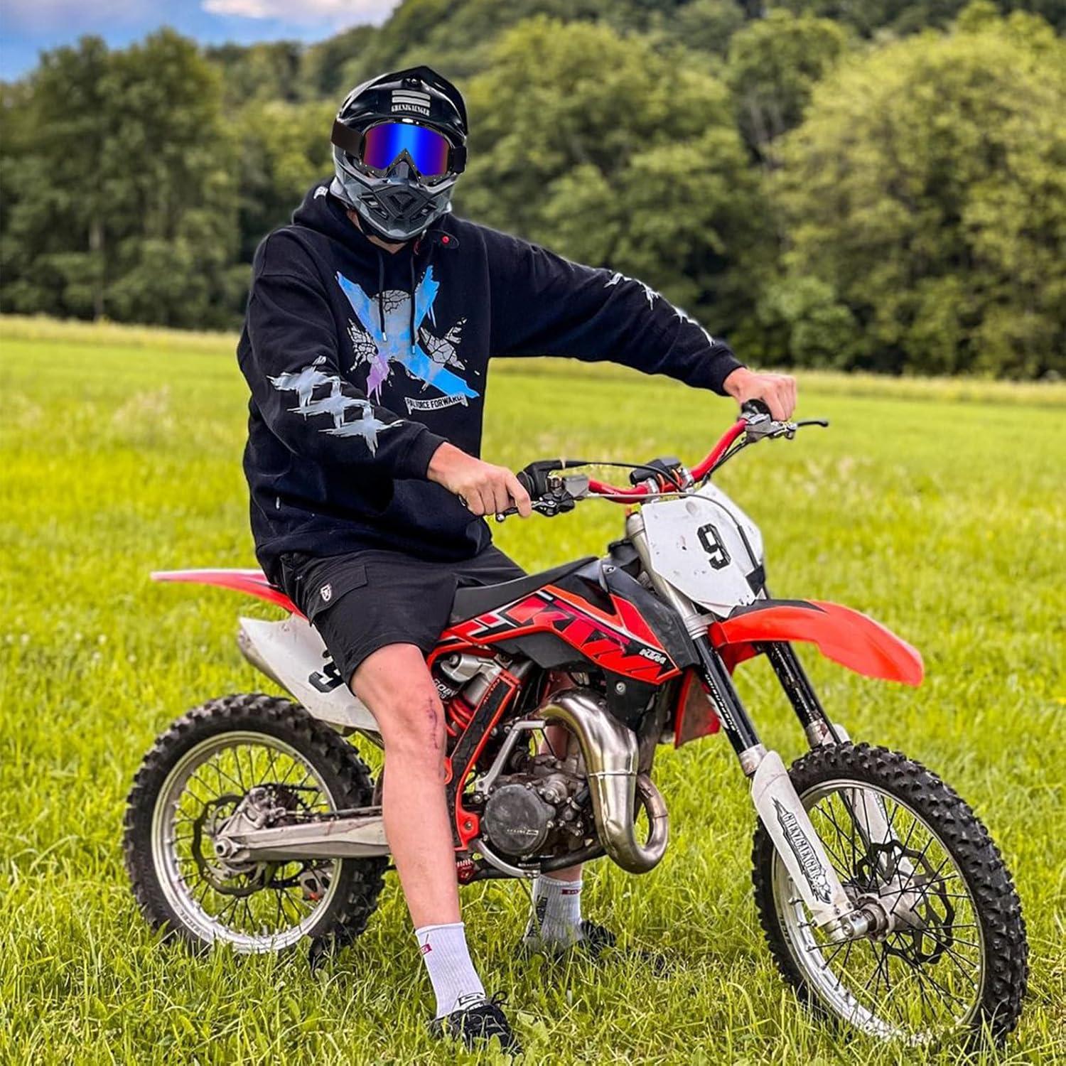 Gafas de Motocross ZukMi Negro Lente Plateada Ajustables