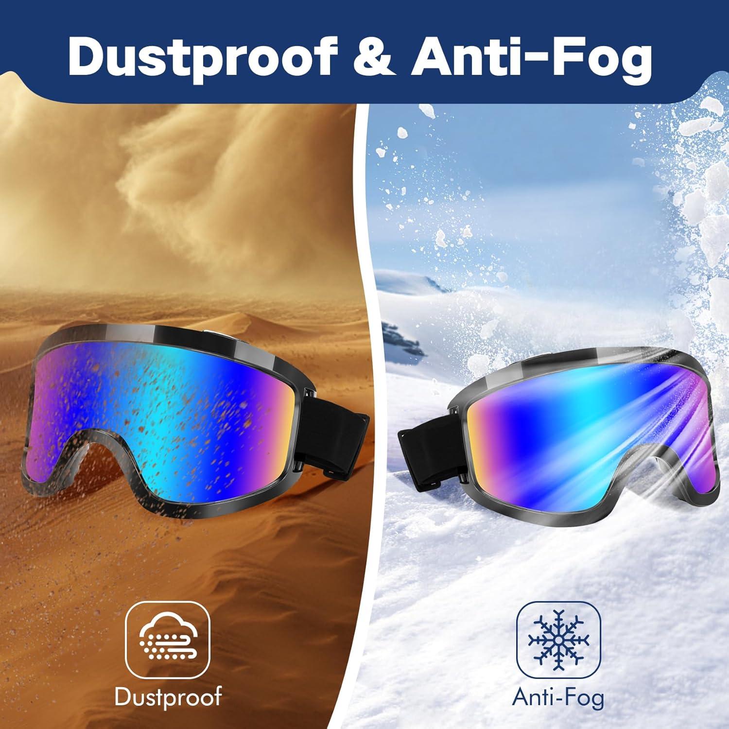 Gafas de Moto Lievermo - Paquete 2 Gafas para Esquiar