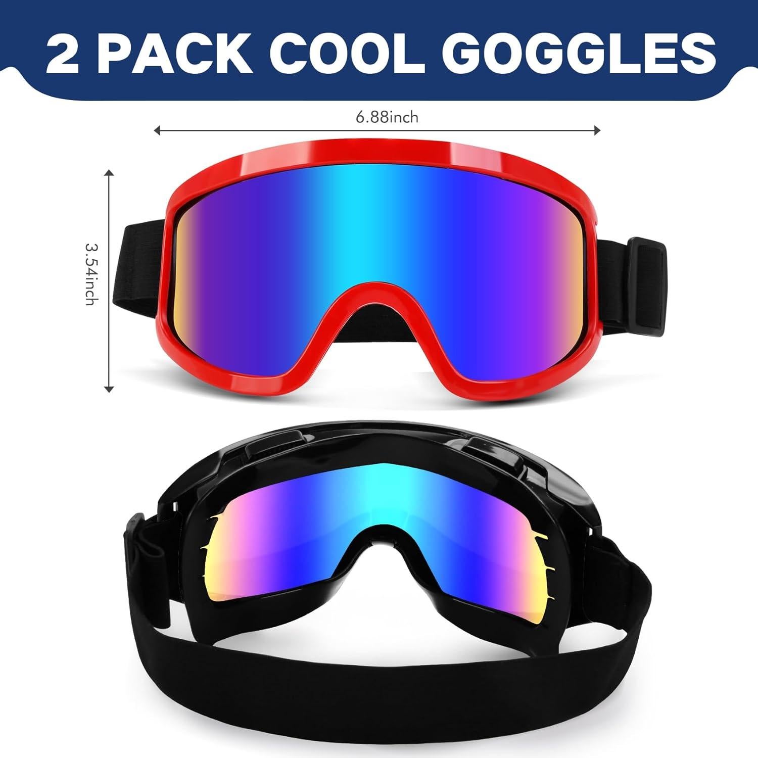 Gafas de Moto Lievermo - Paquete 2 Gafas Negras y Rojas