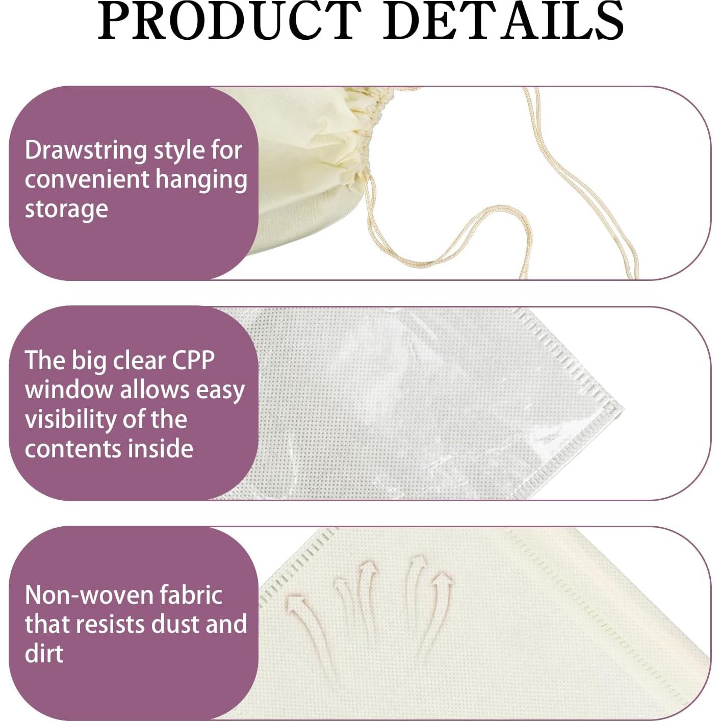 15 Bolsas de Almacenamiento a Prueba de Polvo LECEHIVO 30.5x26.5 cm