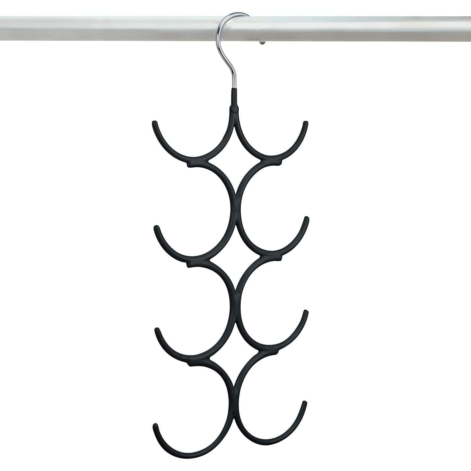 Organizador de Bufandas YiZhi, Perchero de Metal 8 Ganchos Negro