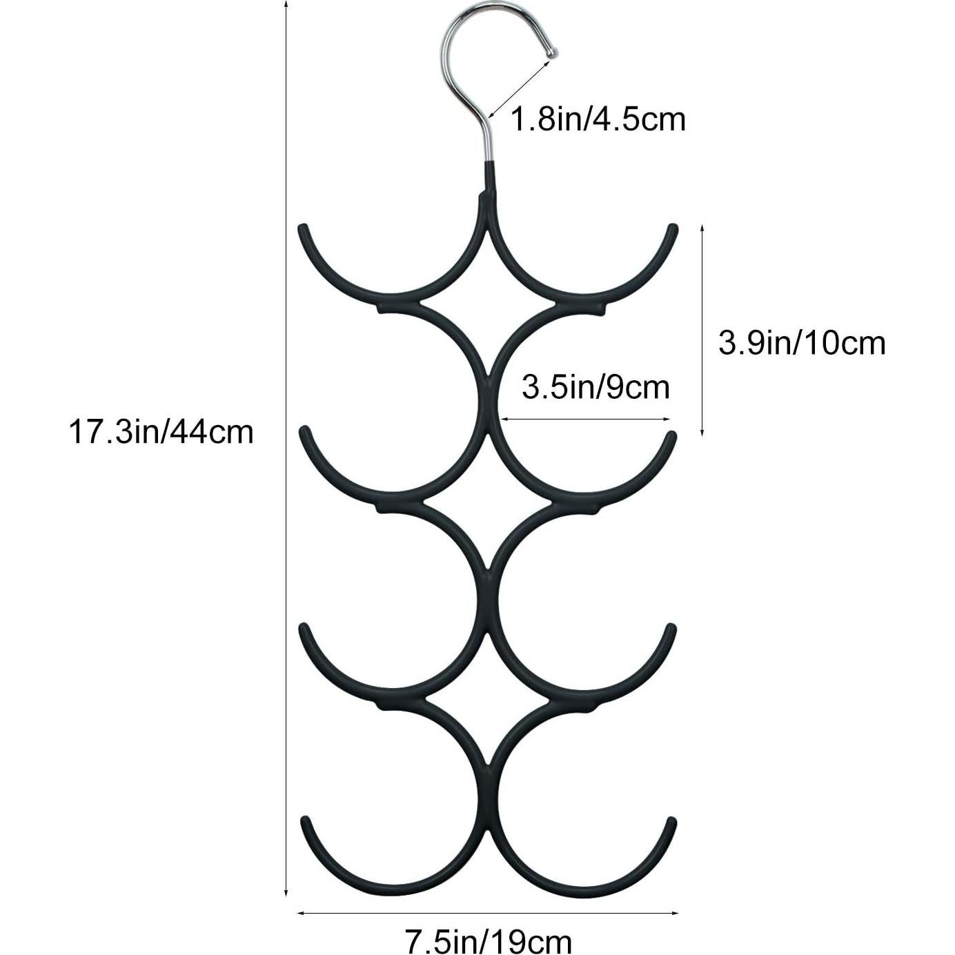 Organizador de Bufandas YiZhi, Perchero de Metal 8 Ganchos Negro