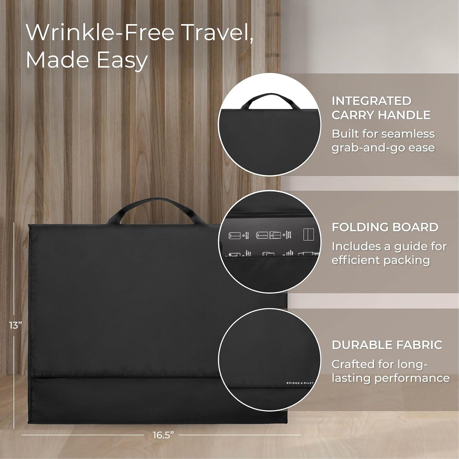 Maleta Expandible Briggs & Riley 56 cm con Carpeta de Ropa - Negro