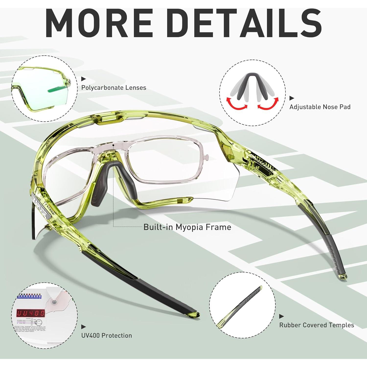 Gafas de Ciclismo KAPVOE Fotoquímicas UV400 para MTB