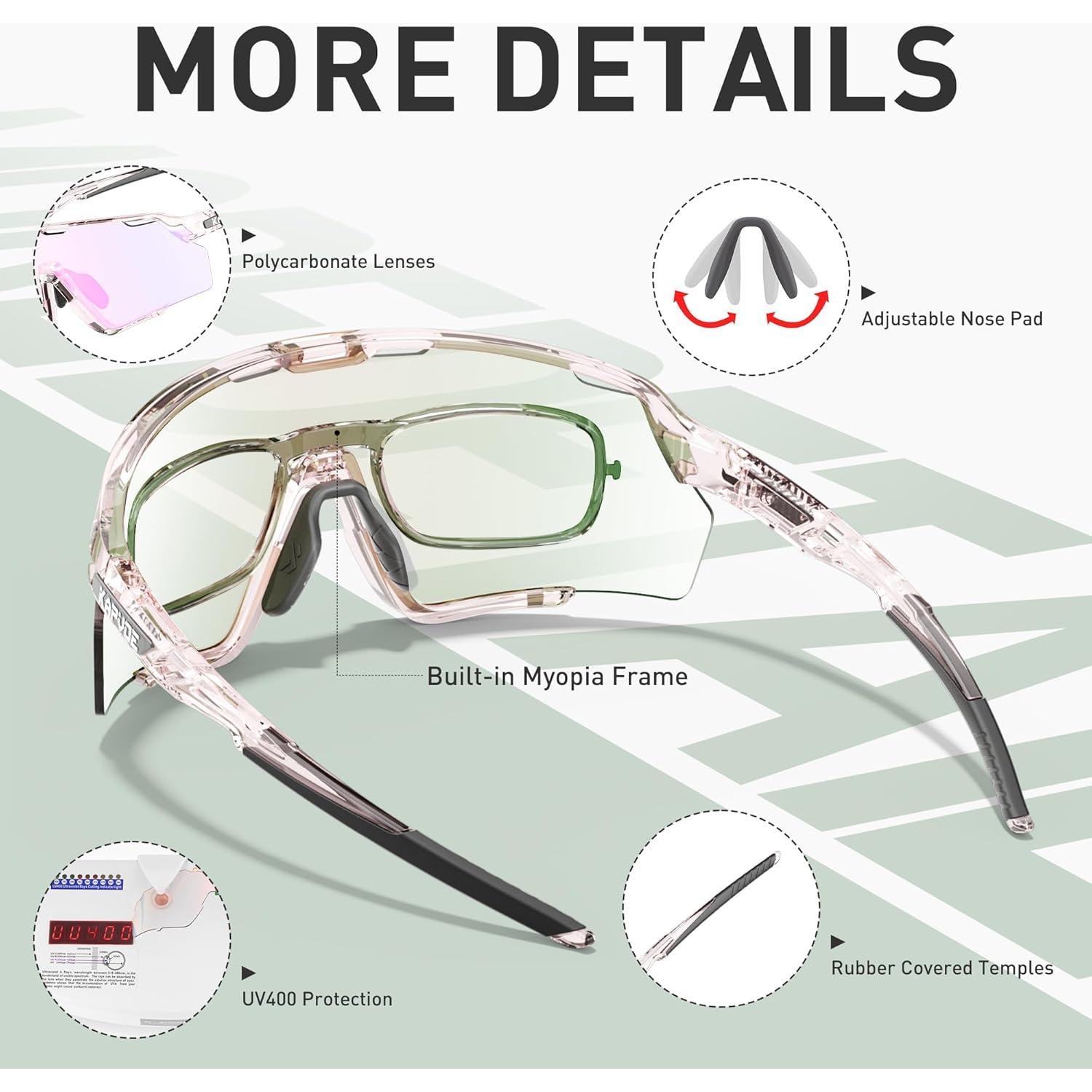 Gafas de Ciclismo KAPVOE Fotochromic UV400 para MTB