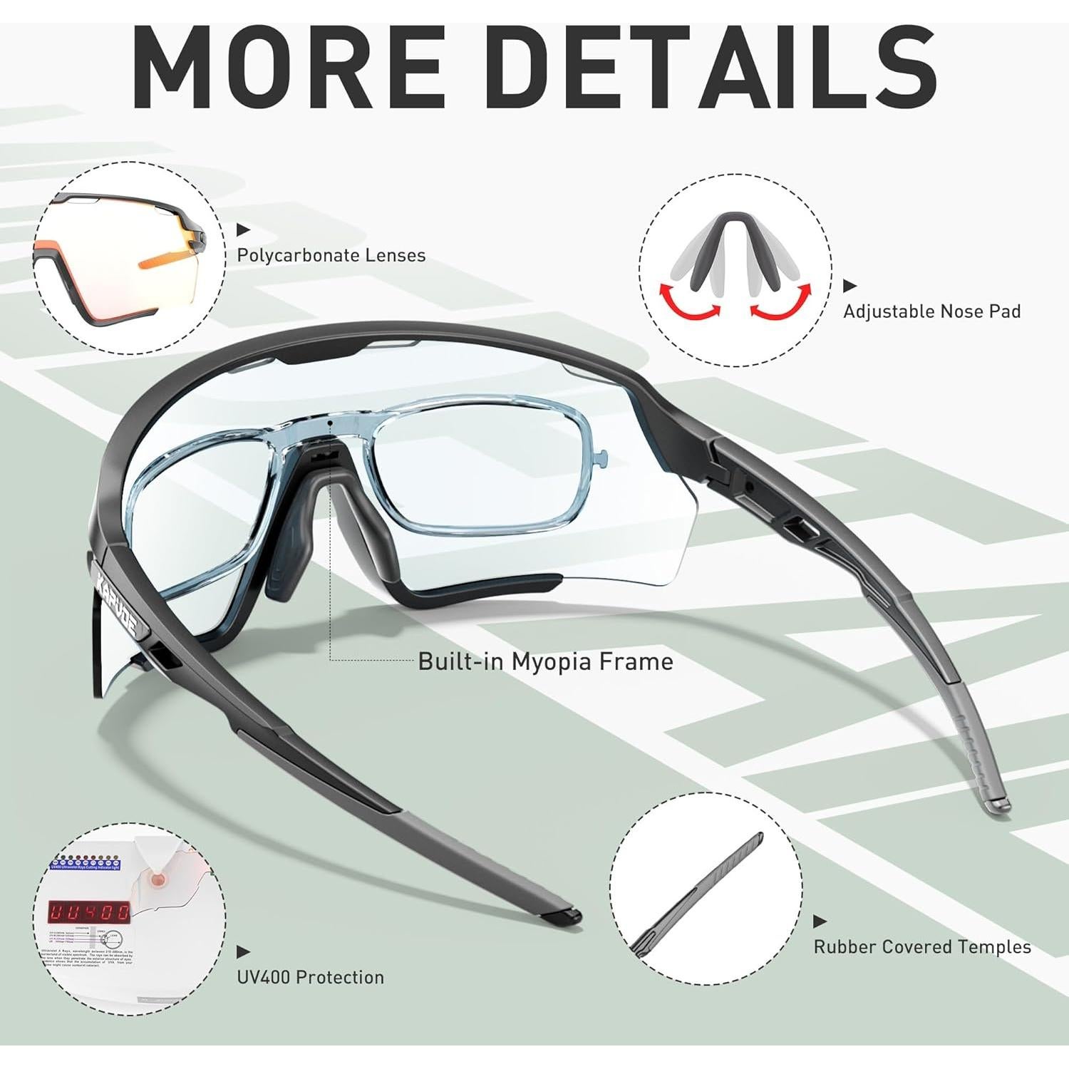 Gafas de Ciclismo KAPVOE Fotoquímicas UV400 para MTB