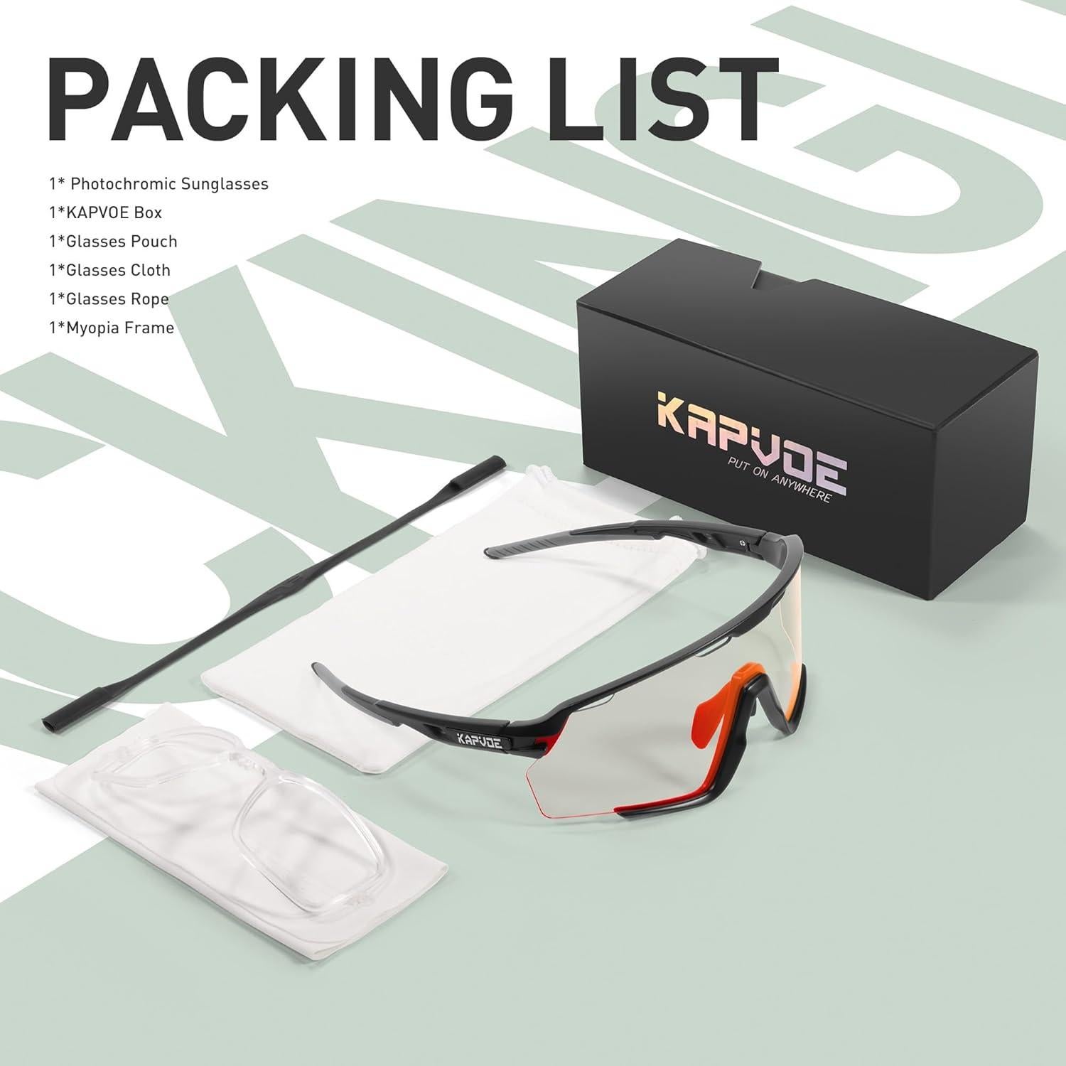 Gafas de Ciclismo KAPVOE Fotoquímicas UV400 para MTB