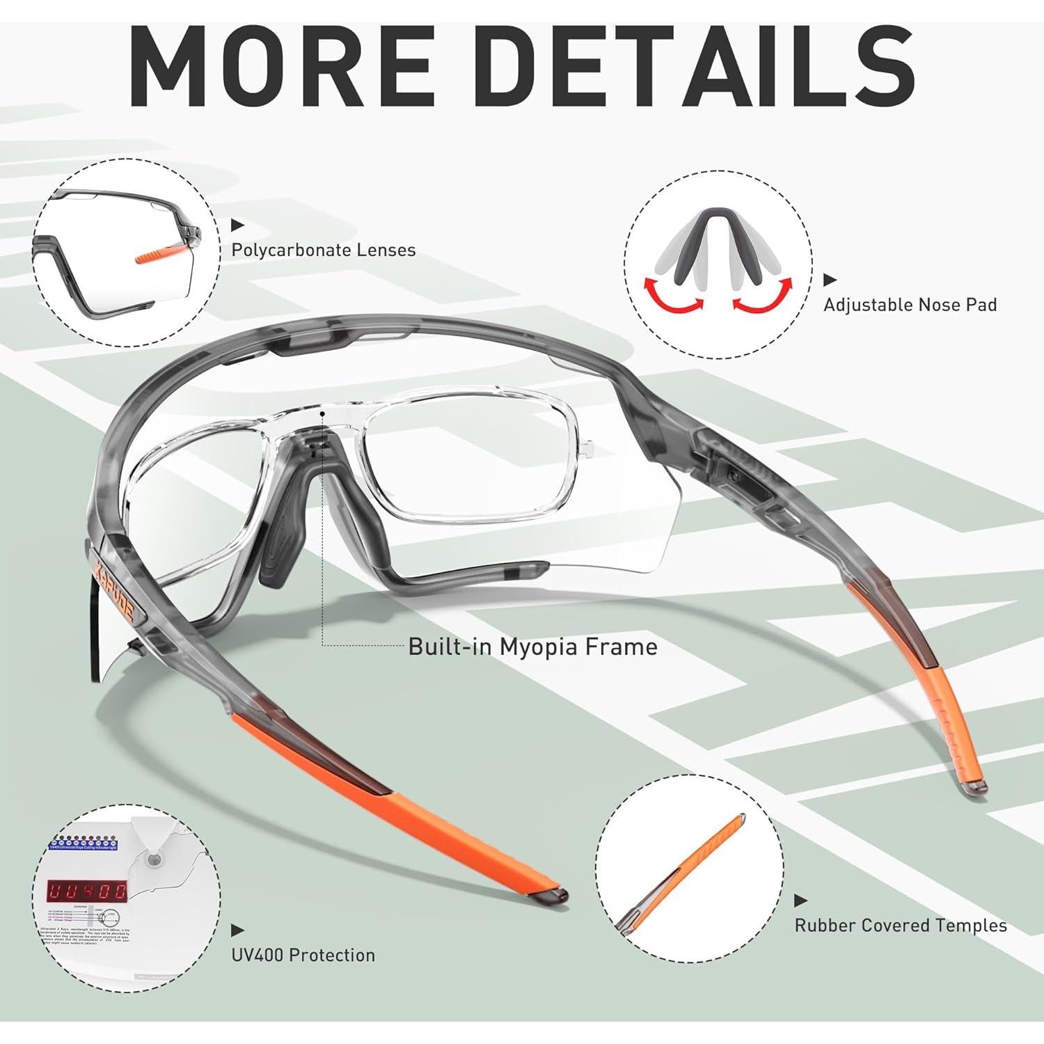 Gafas de Ciclismo KAPVOE Fotochromic UV400 para MTB