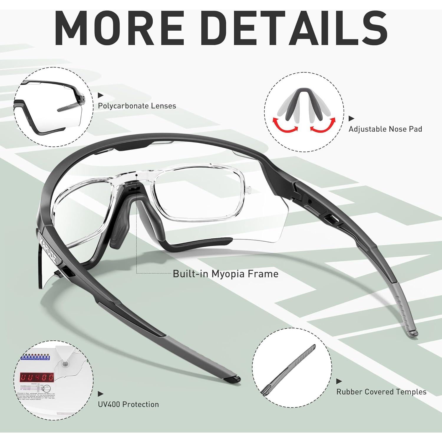 Gafas de Ciclismo KAPVOE Fotoquímicas UV400 para MTB