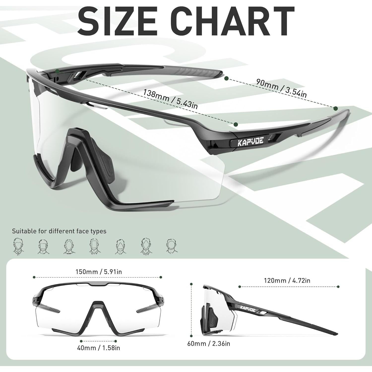 Gafas de Ciclismo KAPVOE Fotoquímicas UV400 para MTB