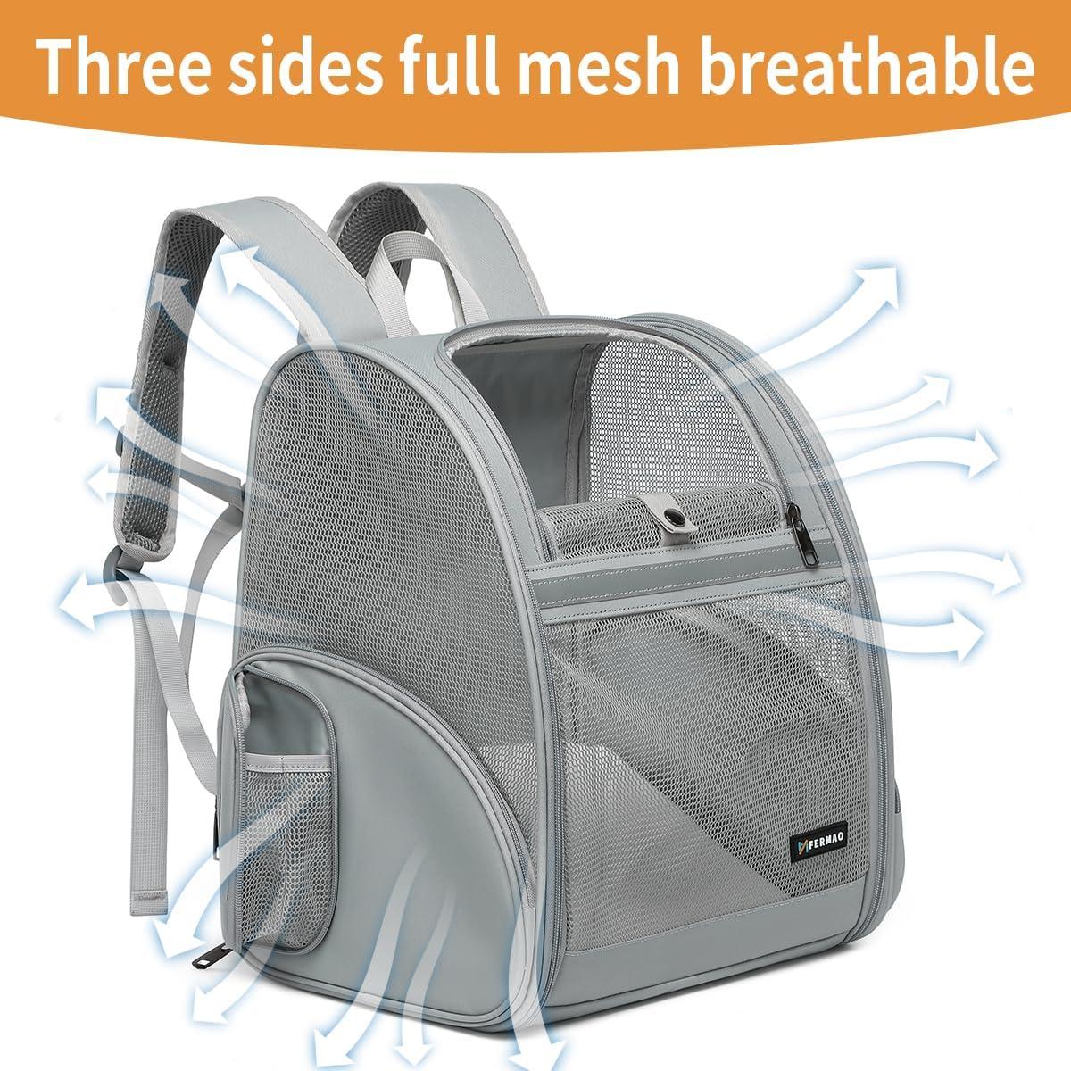 Mochila Transportadora para Gatos FERMAO Gris 6.8 kg