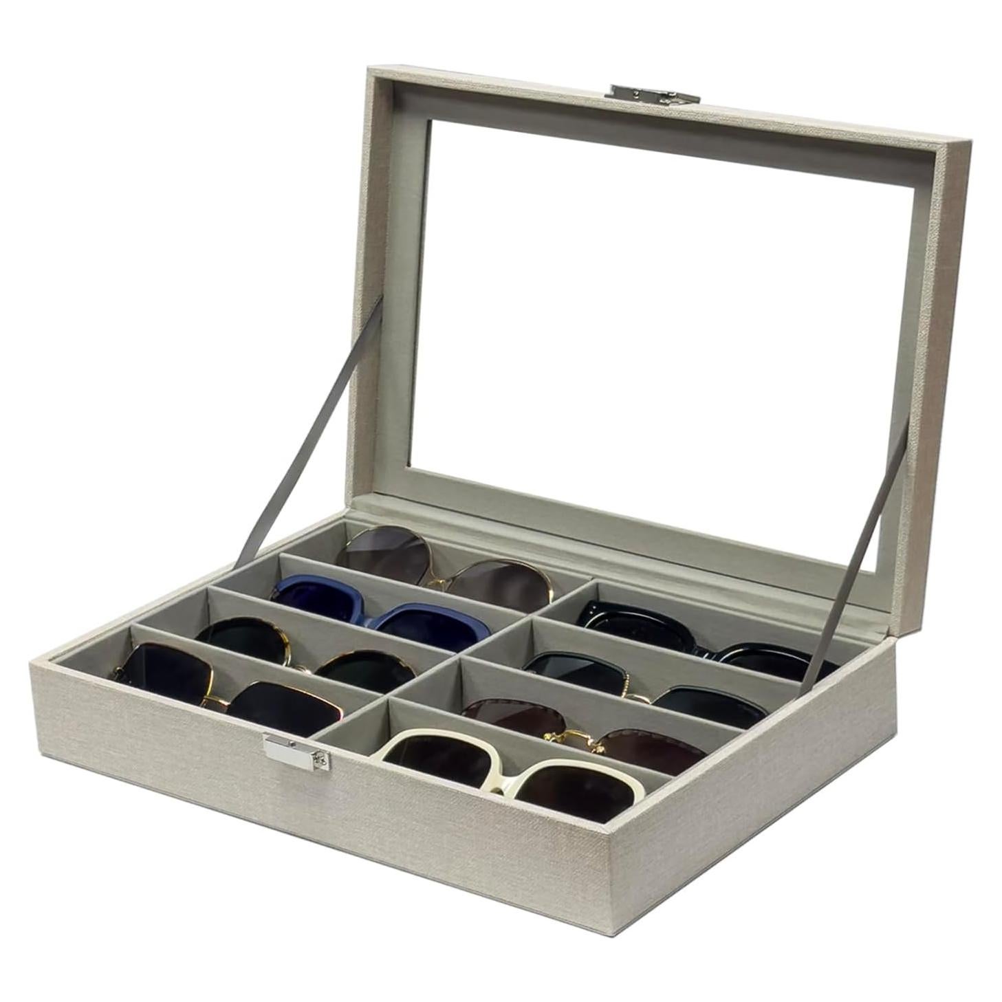 Organizador de Gafas de Sol UnionPlus 8 Compartimentos Beige