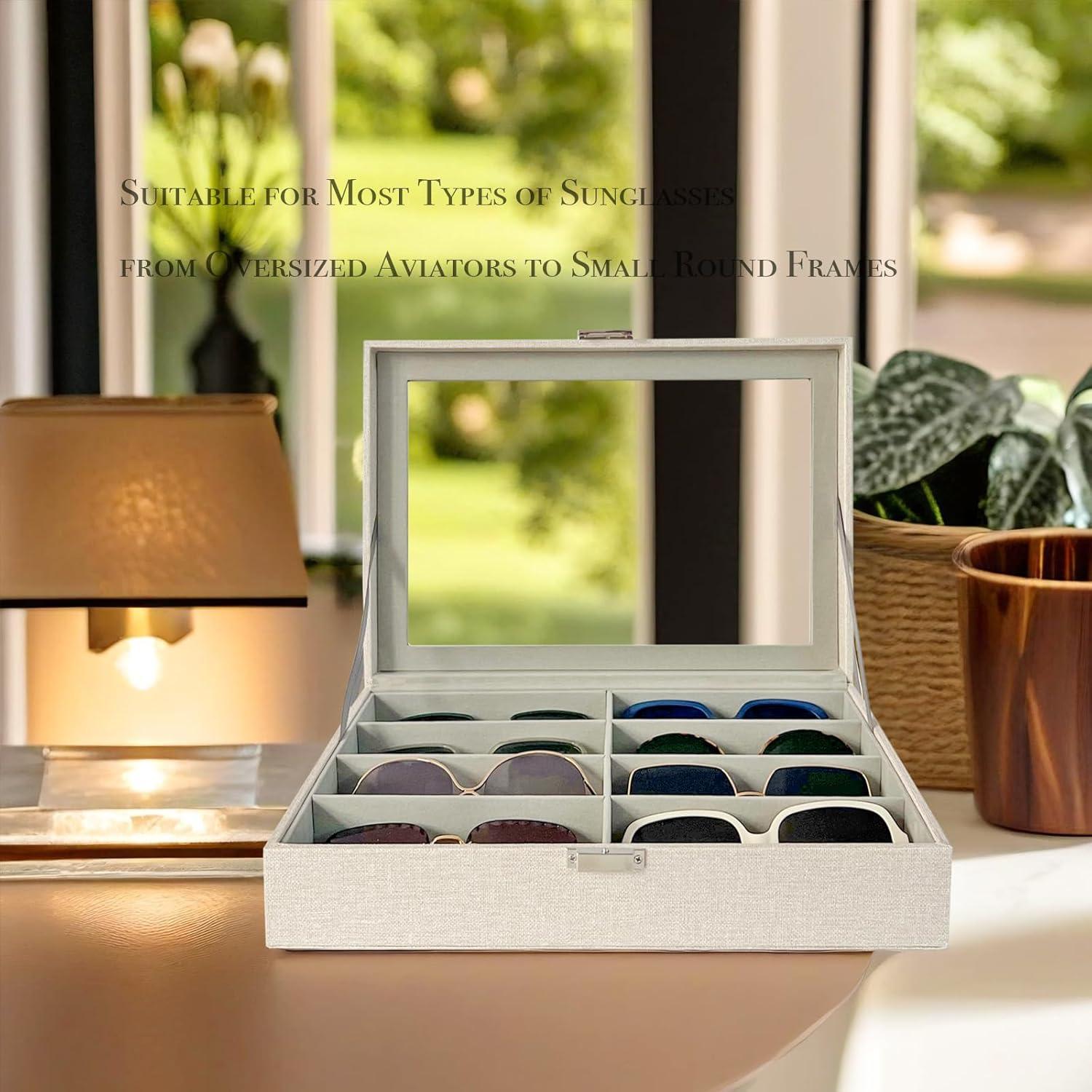 Organizador de Gafas de Sol UnionPlus 8 Compartimentos Beige