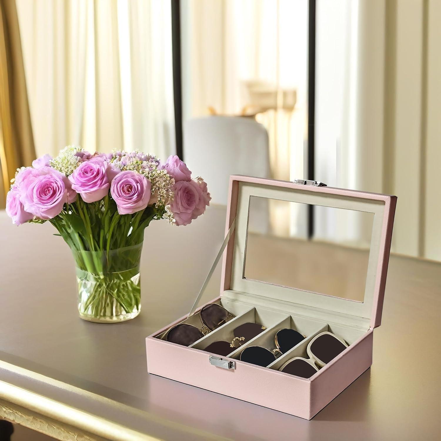 Organizador de Gafas de Sol UnionPlus 4 Ranuras Rubor de Pera