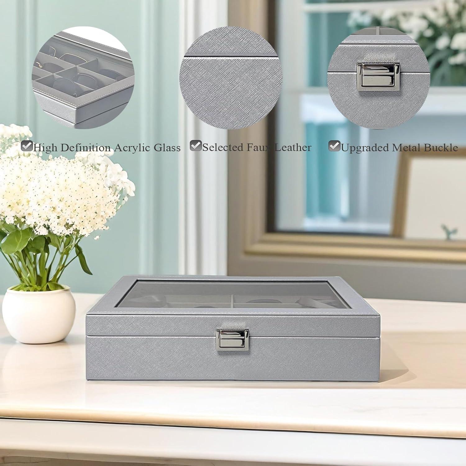 Organizador de Gafas de Sol UnionPlus 8 Ranuras Plata