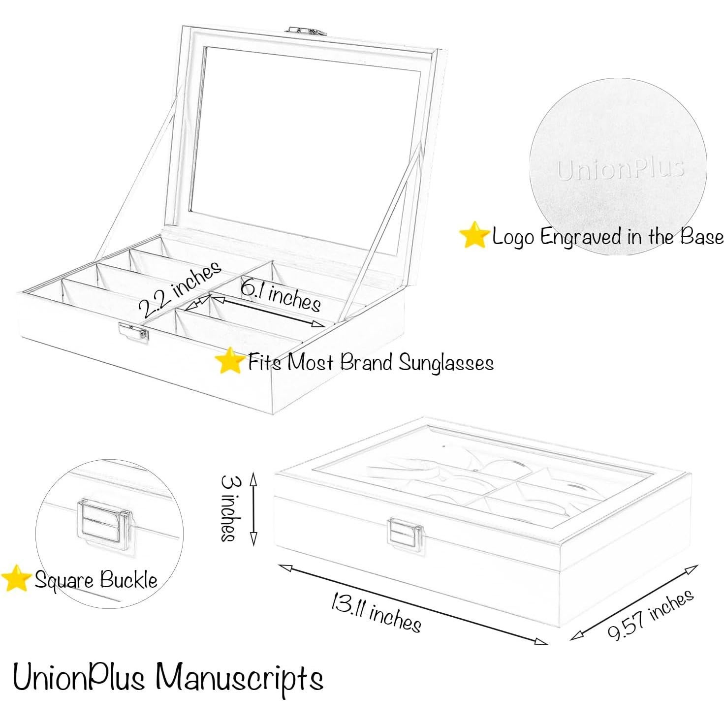 Organizador de Gafas de Sol UnionPlus 8 Ranuras Plata