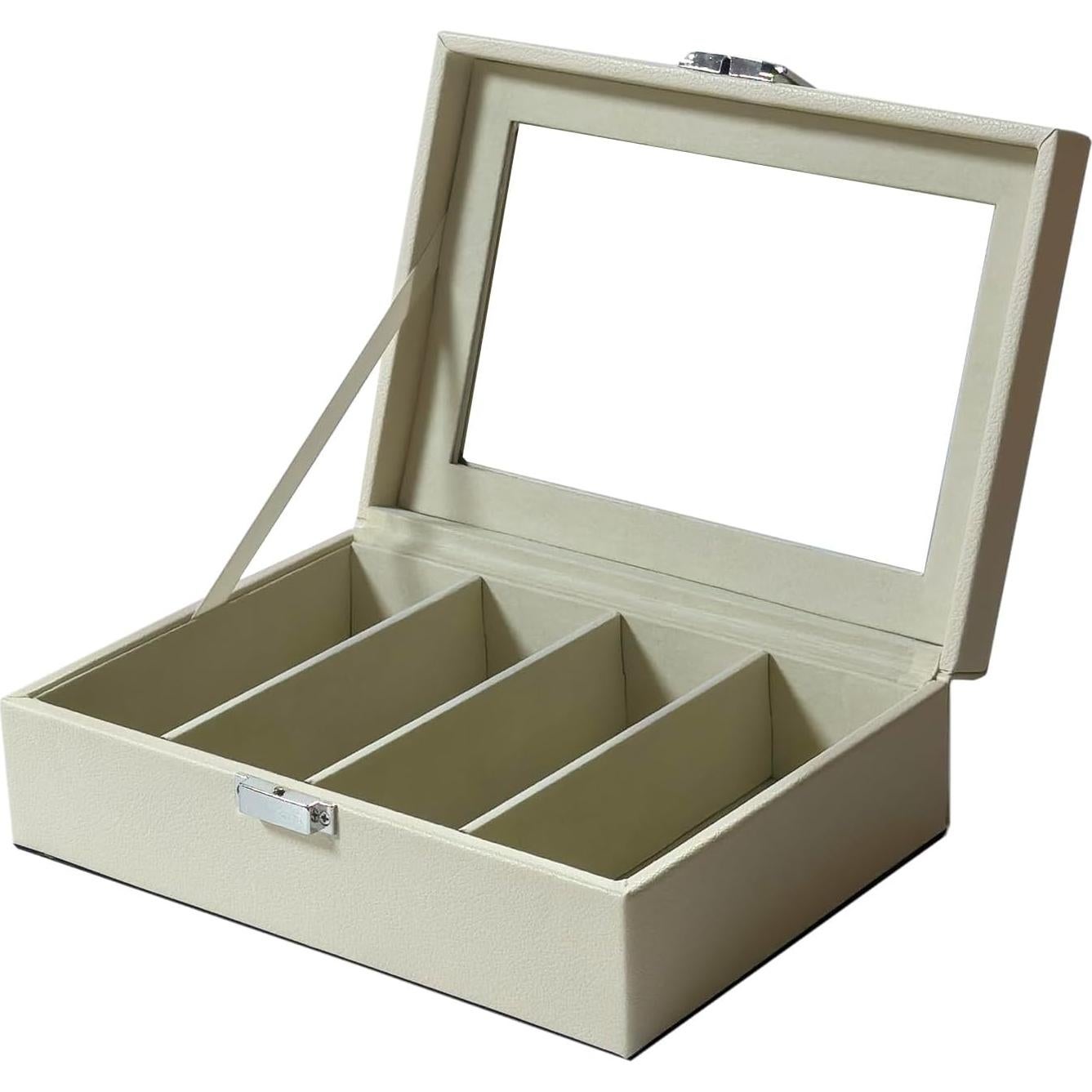 Organizador de Gafas de Sol Beige Lychee 4 Ranuras