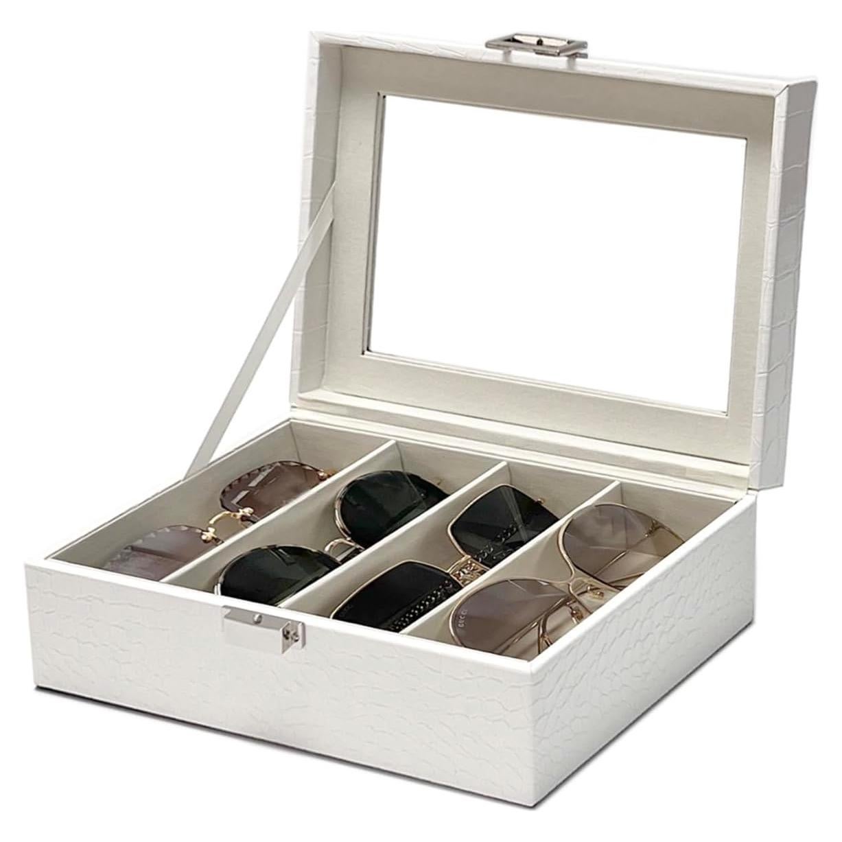 Organizador de Gafas de Sol Union Croco Blanco 4 Ranuras