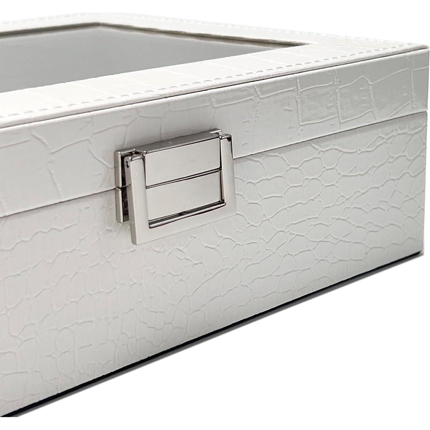 Organizador de Gafas de Sol Union Croco Blanco 4 Ranuras