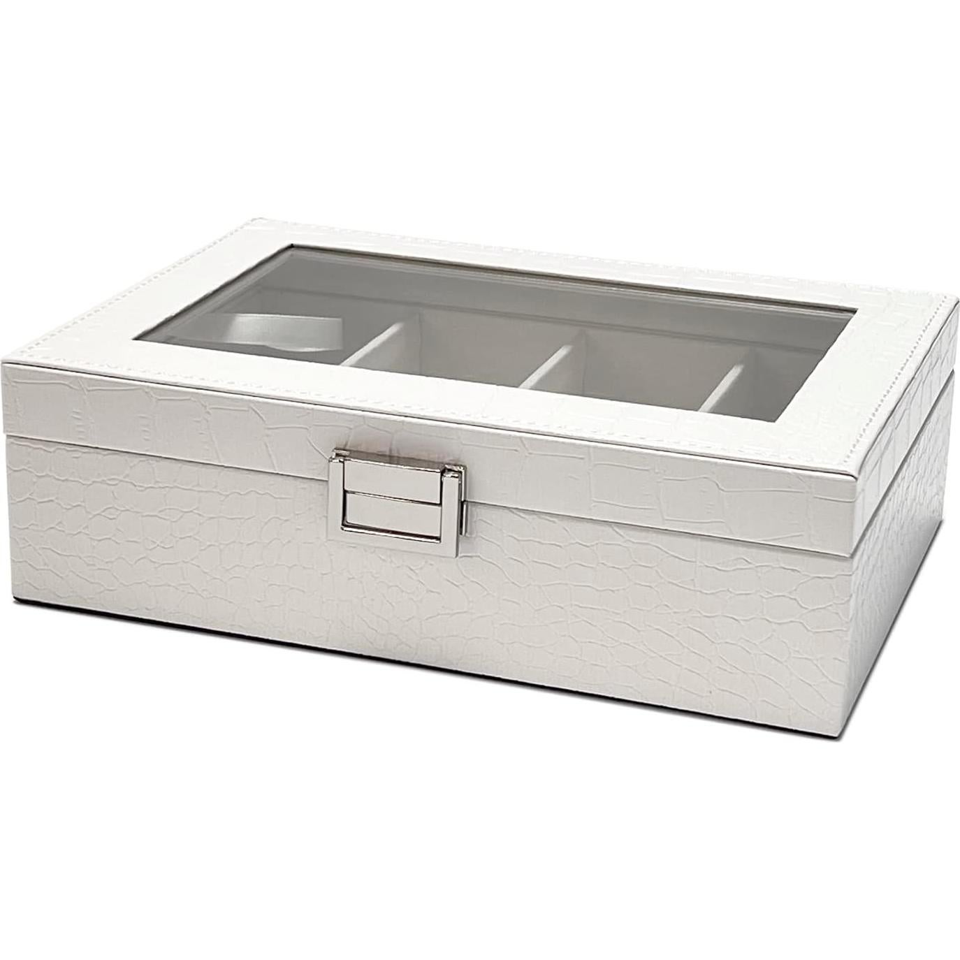 Organizador de Gafas de Sol Union Croco Blanco 4 Ranuras