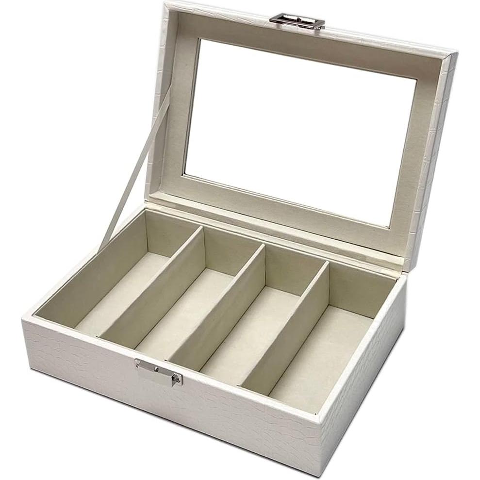 Organizador de Gafas de Sol Union Croco Blanco 4 Ranuras