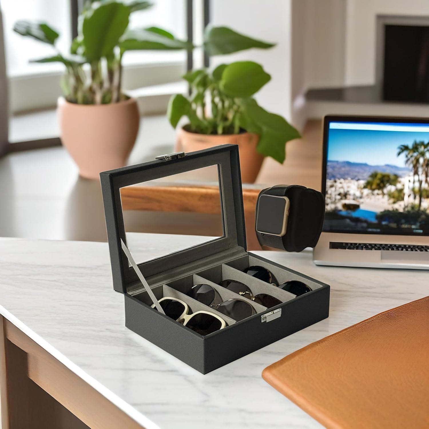 Organizador de Gafas de Sol UnionPlus 4 Ranuras Gris