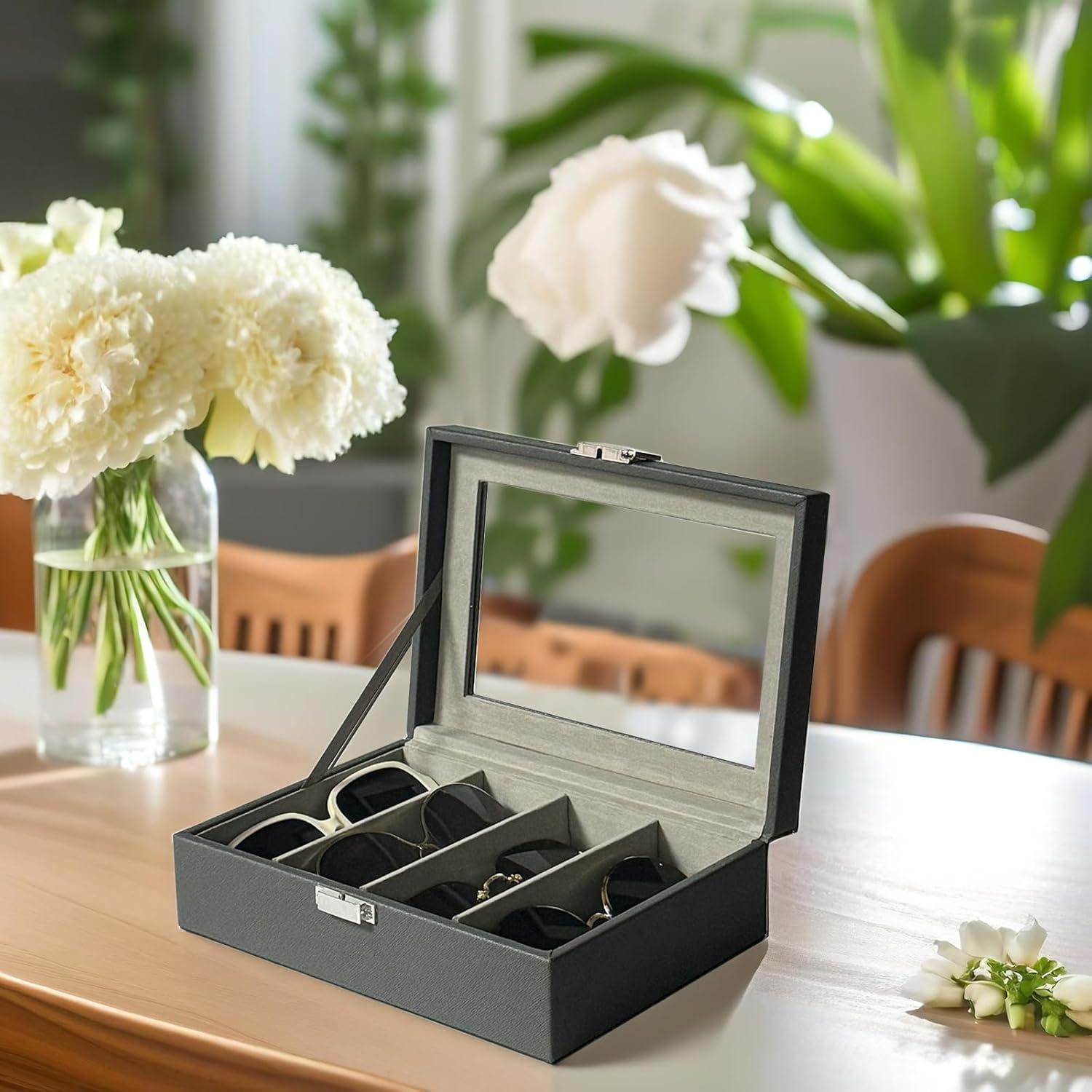 Organizador de Gafas de Sol UnionPlus 4 Ranuras Gris