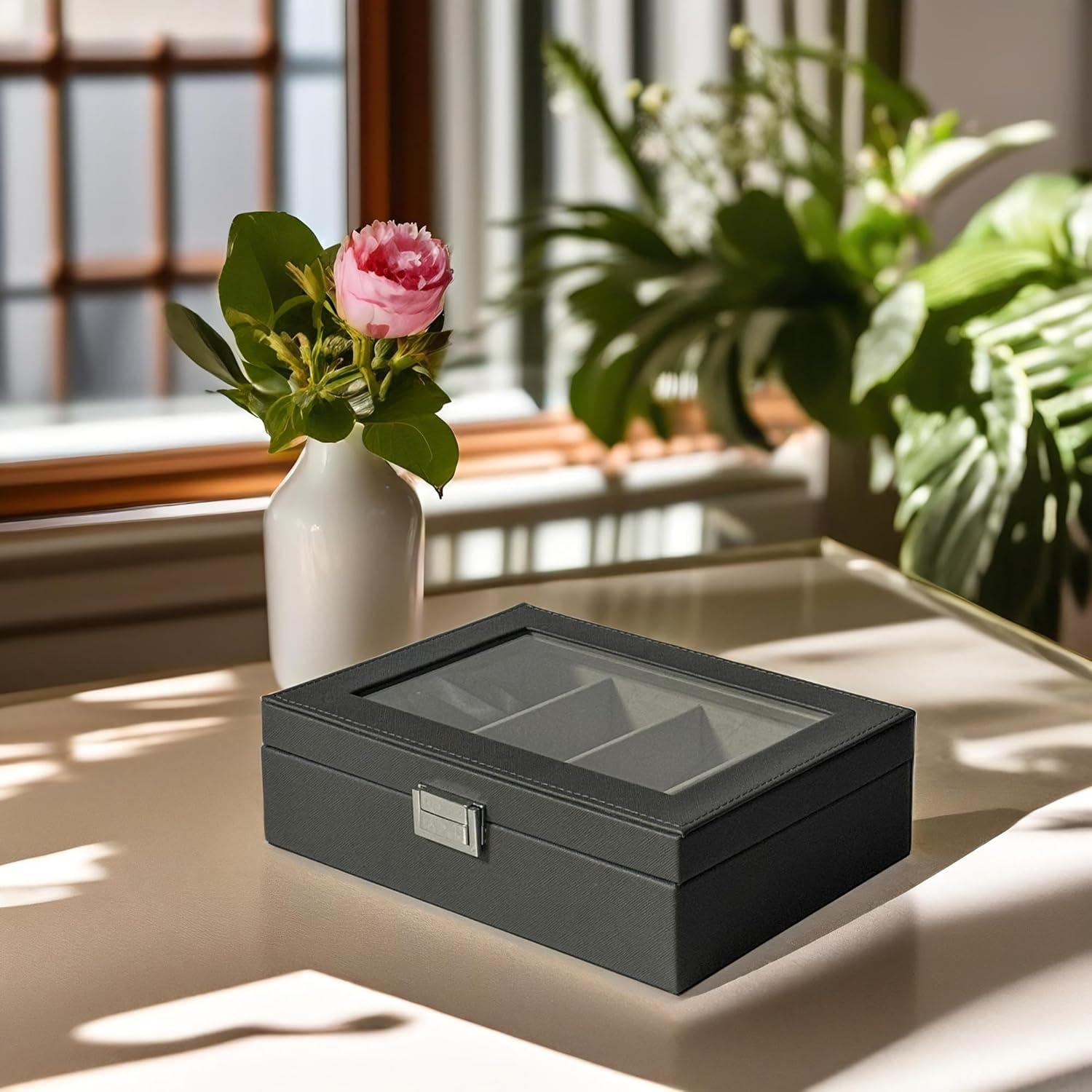 Organizador de Gafas de Sol UnionPlus 4 Ranuras Gris