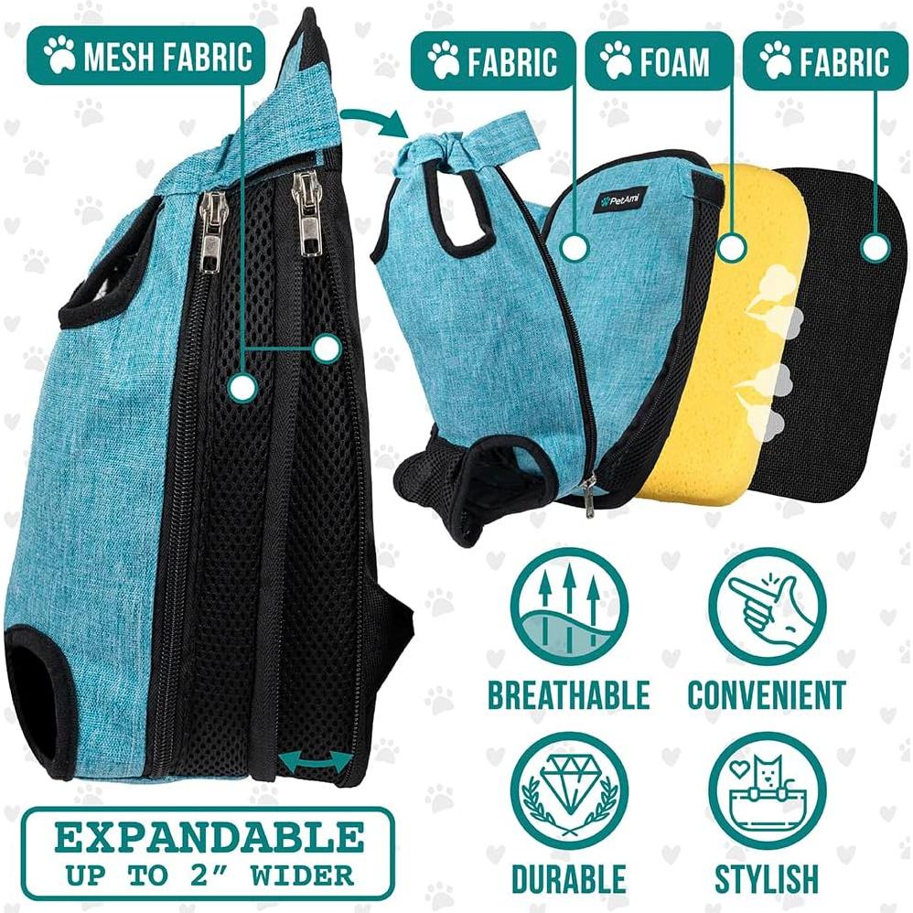 Mochila Transportadora PetAmi Pequeña Azul Marino 2,27-4,08 kg