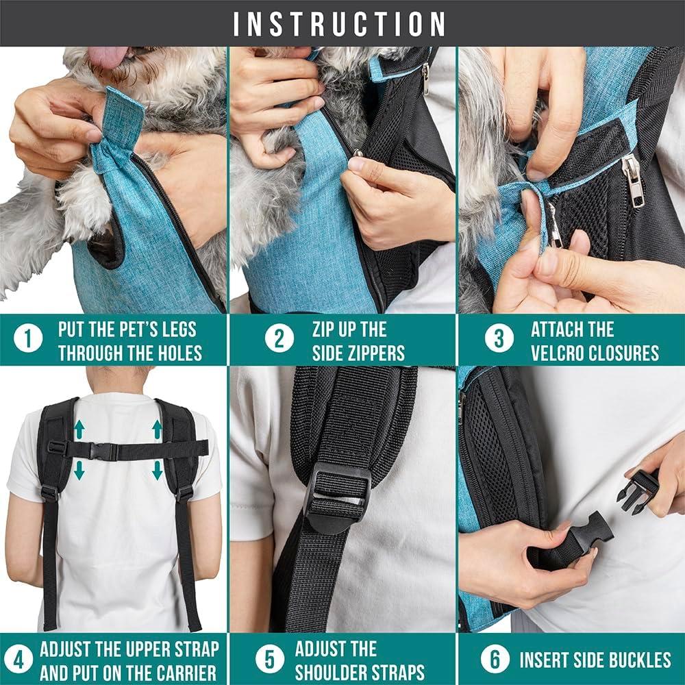 Mochila Transportadora PetAmi Pequeña Azul Marino 2,27-4,08 kg