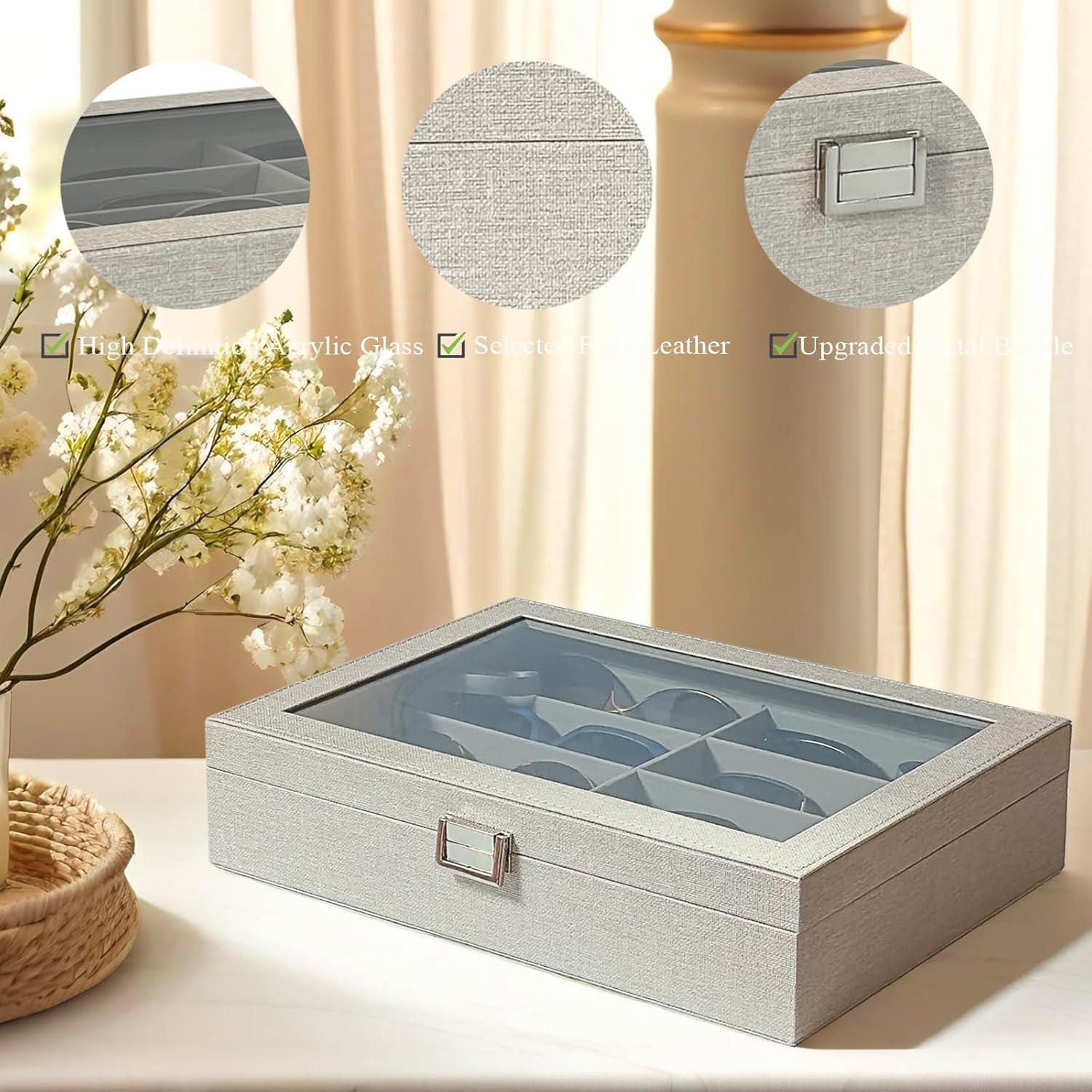 Organizador de Gafas de Sol UnionPlus 8 Compartimentos Beige