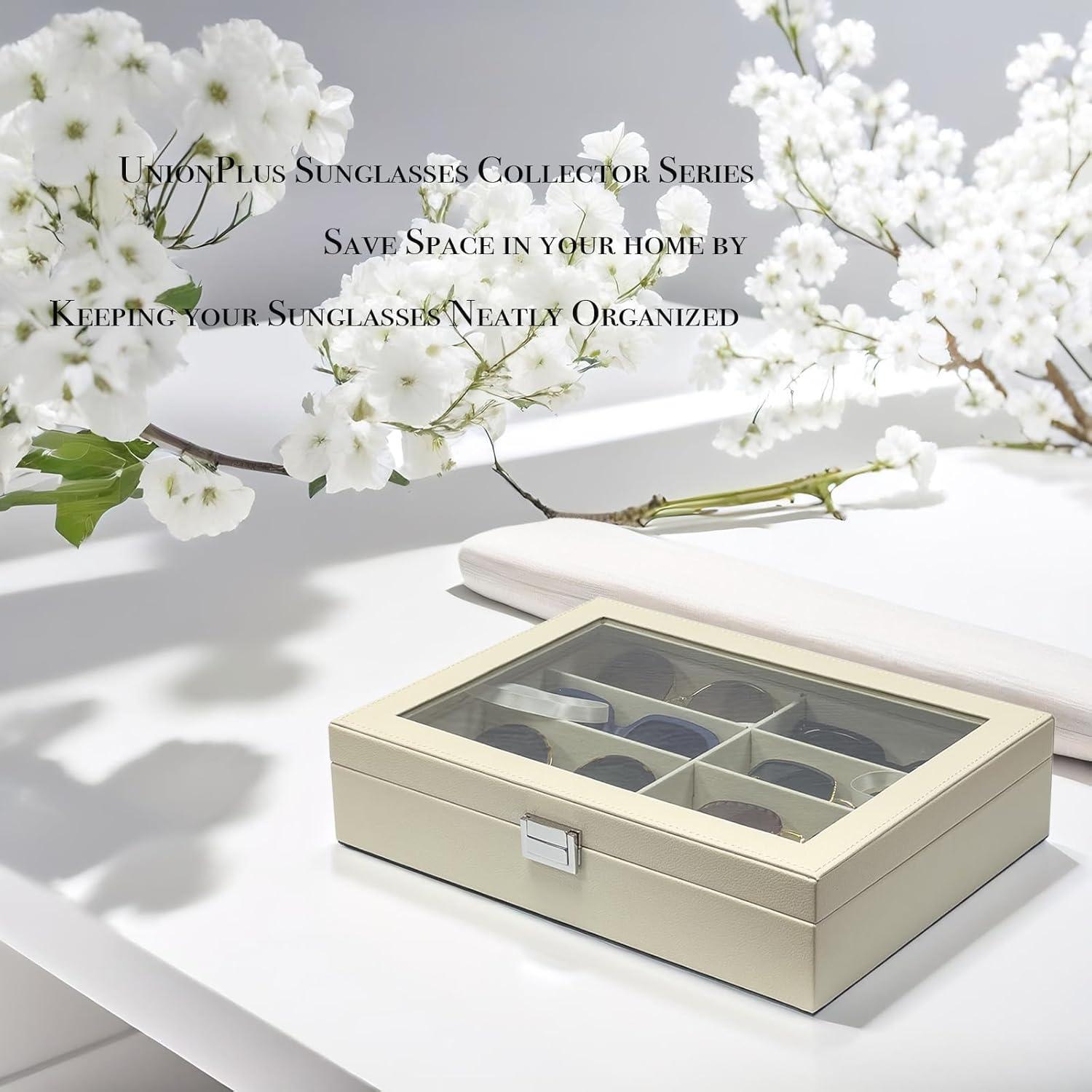 Organizador de Gafas de Sol 8 Ranuras Beige Lychee